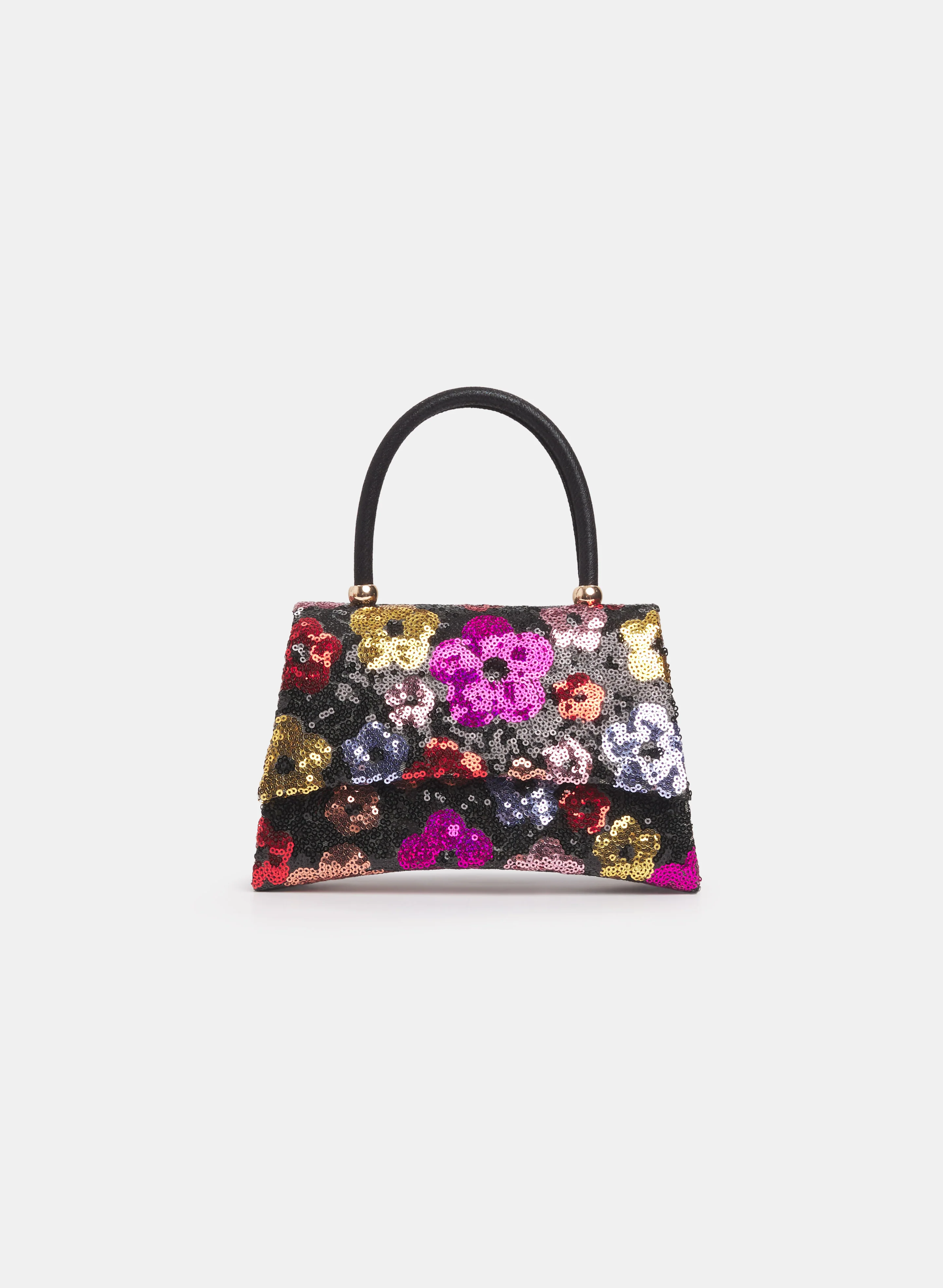 Sequined Floral Box Clutch