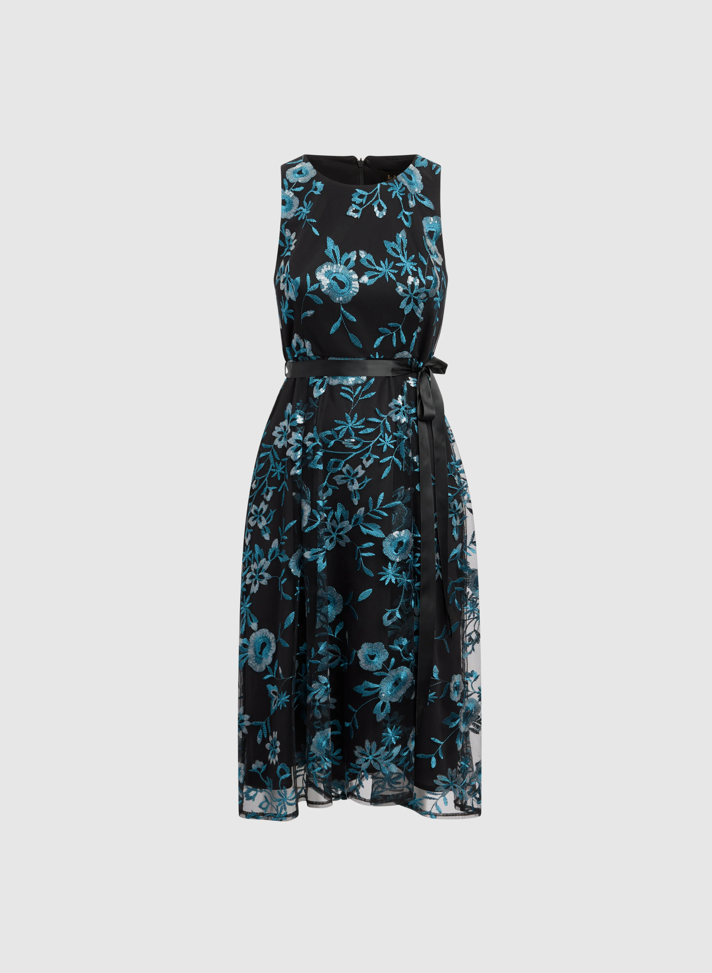 Sequined Floral Embroidery Dress - Image 6
