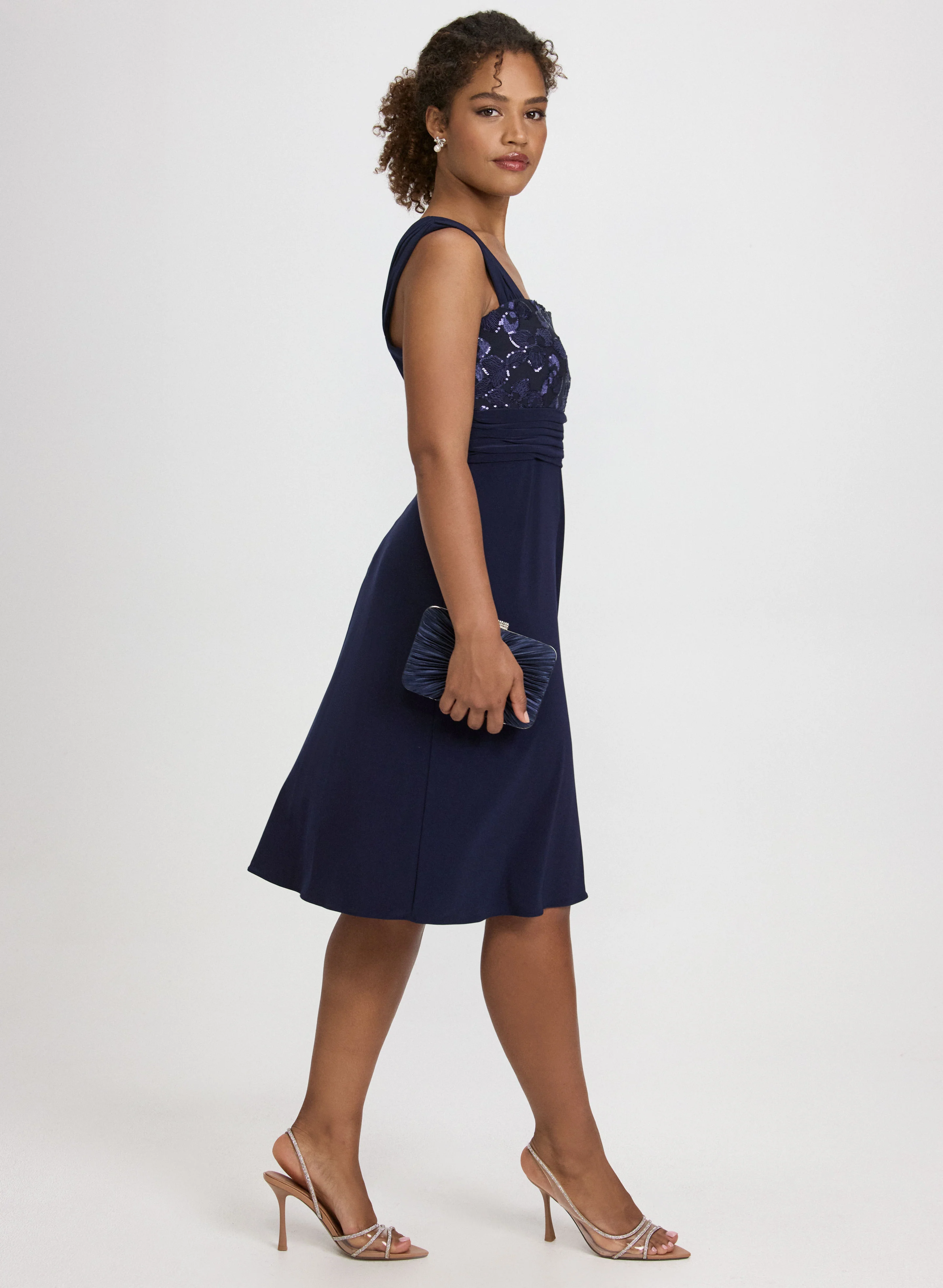 Sequined Floral Jacket & Dress Set - Image 2