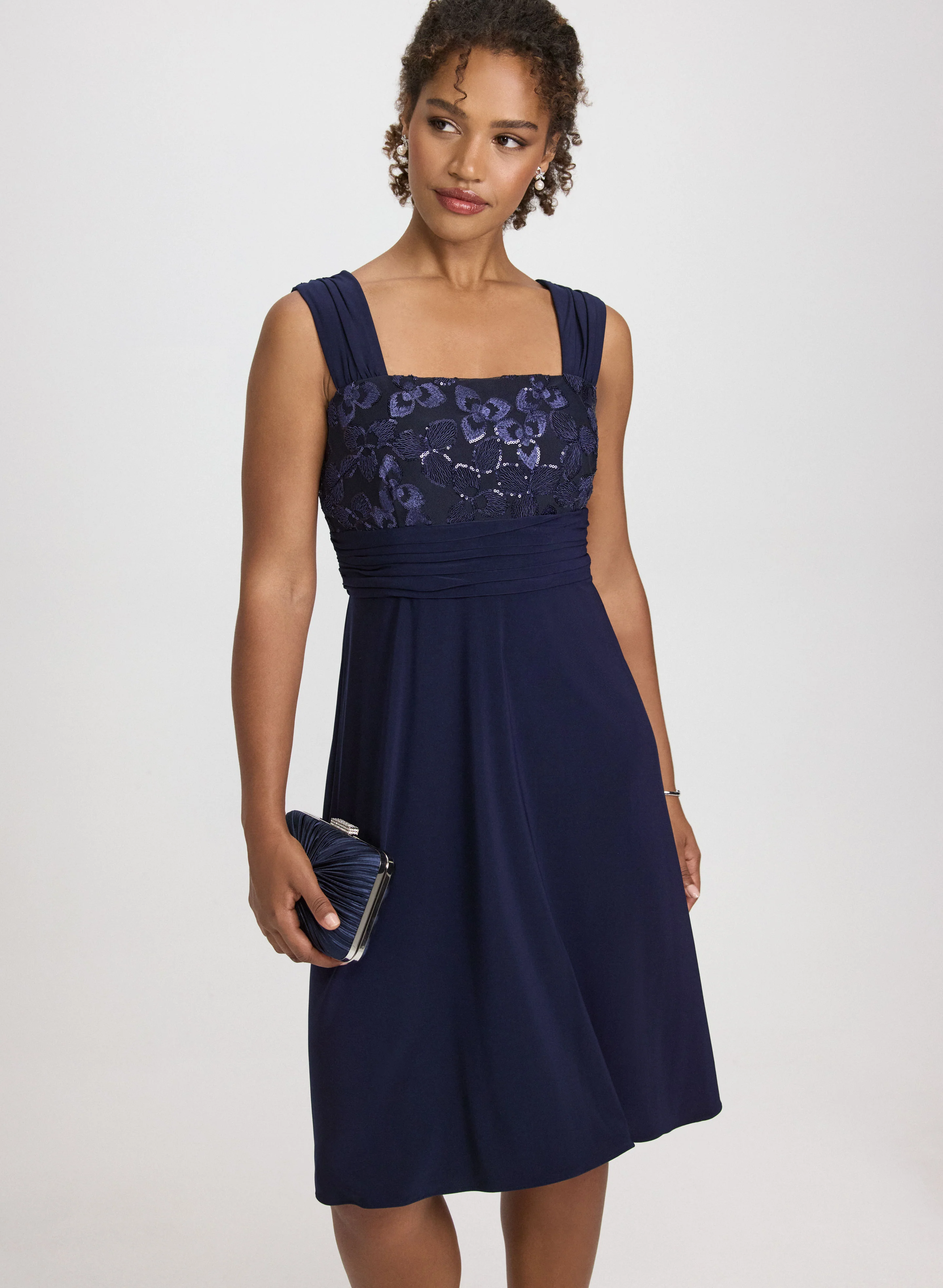 Sequined Floral Jacket & Dress Set - Image 3