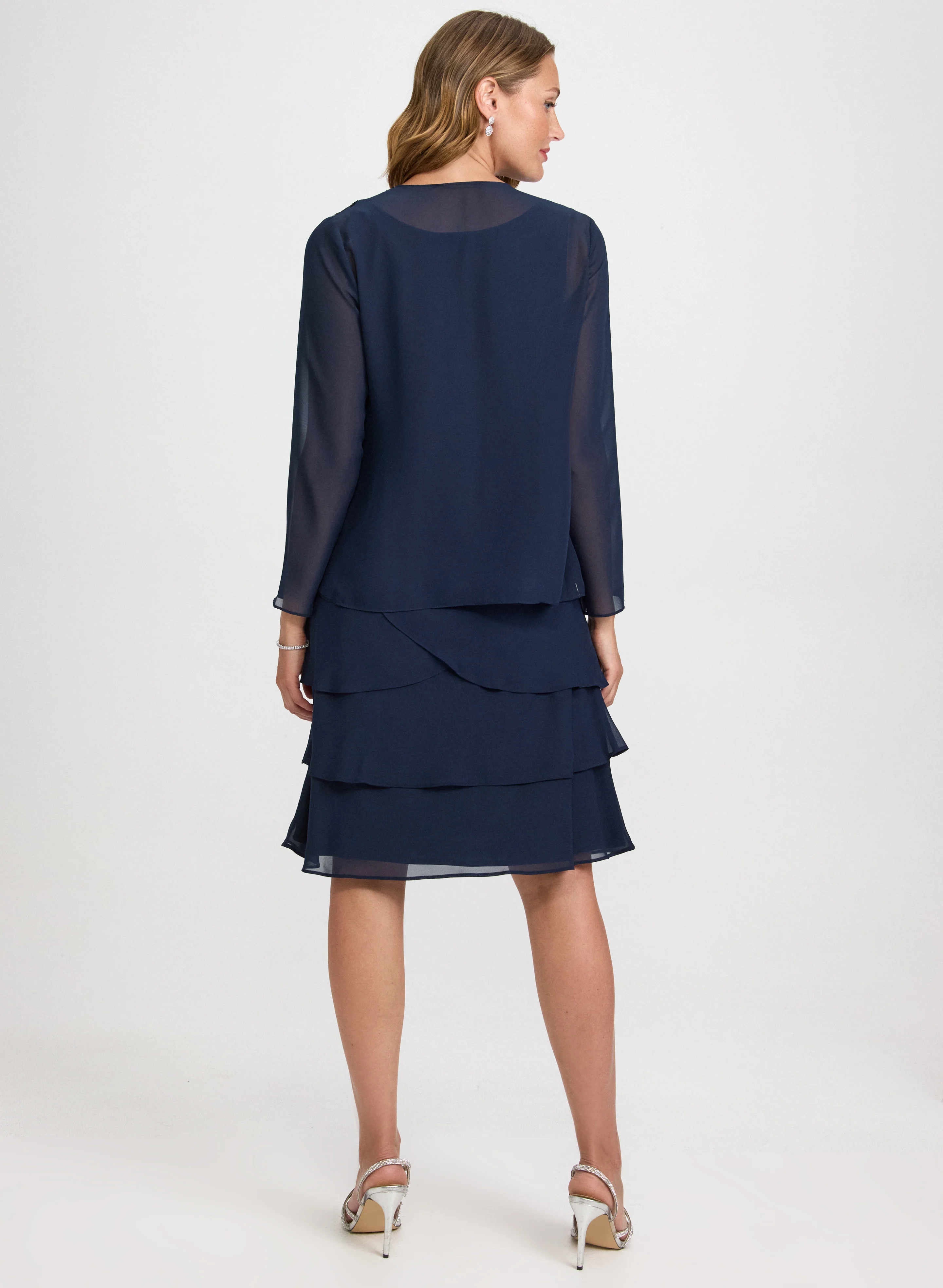 Sequined Jacket & Cut-Out Dress Set - Image 4