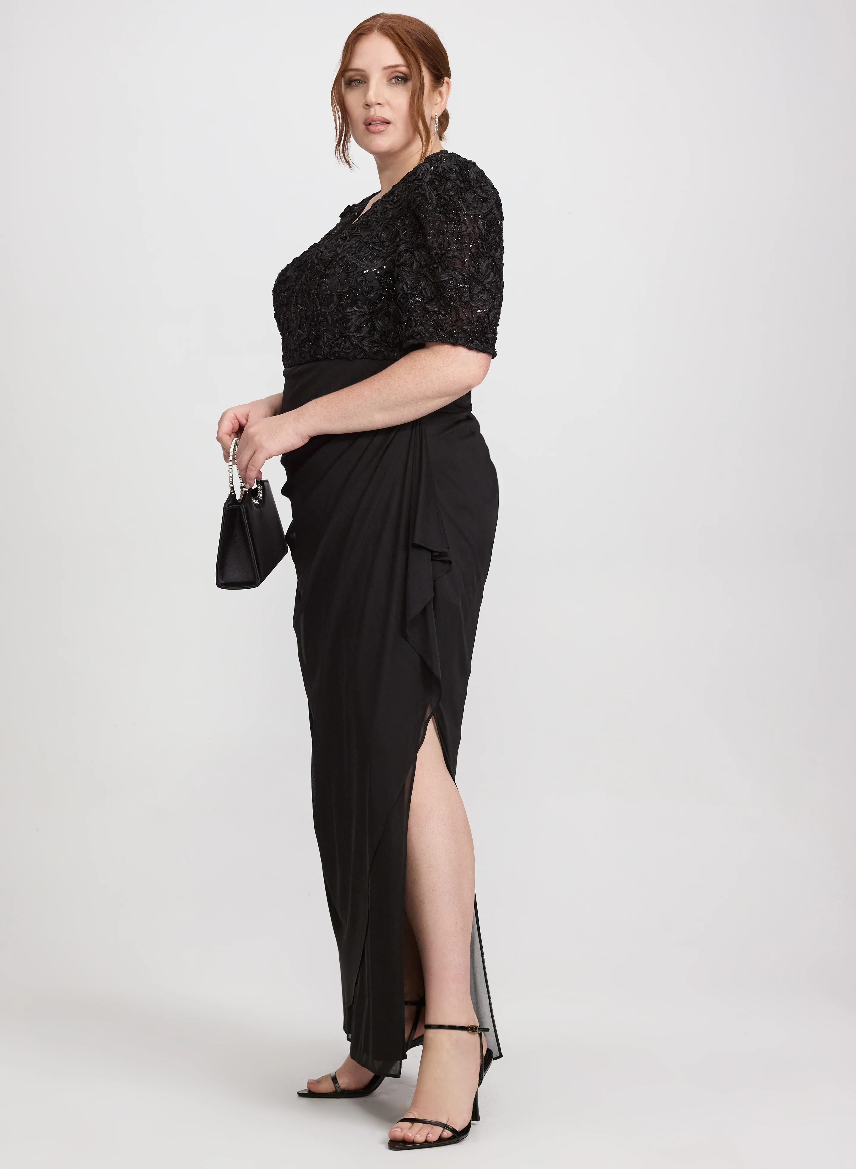 Sequined Lace Bodice Dress - Image 2