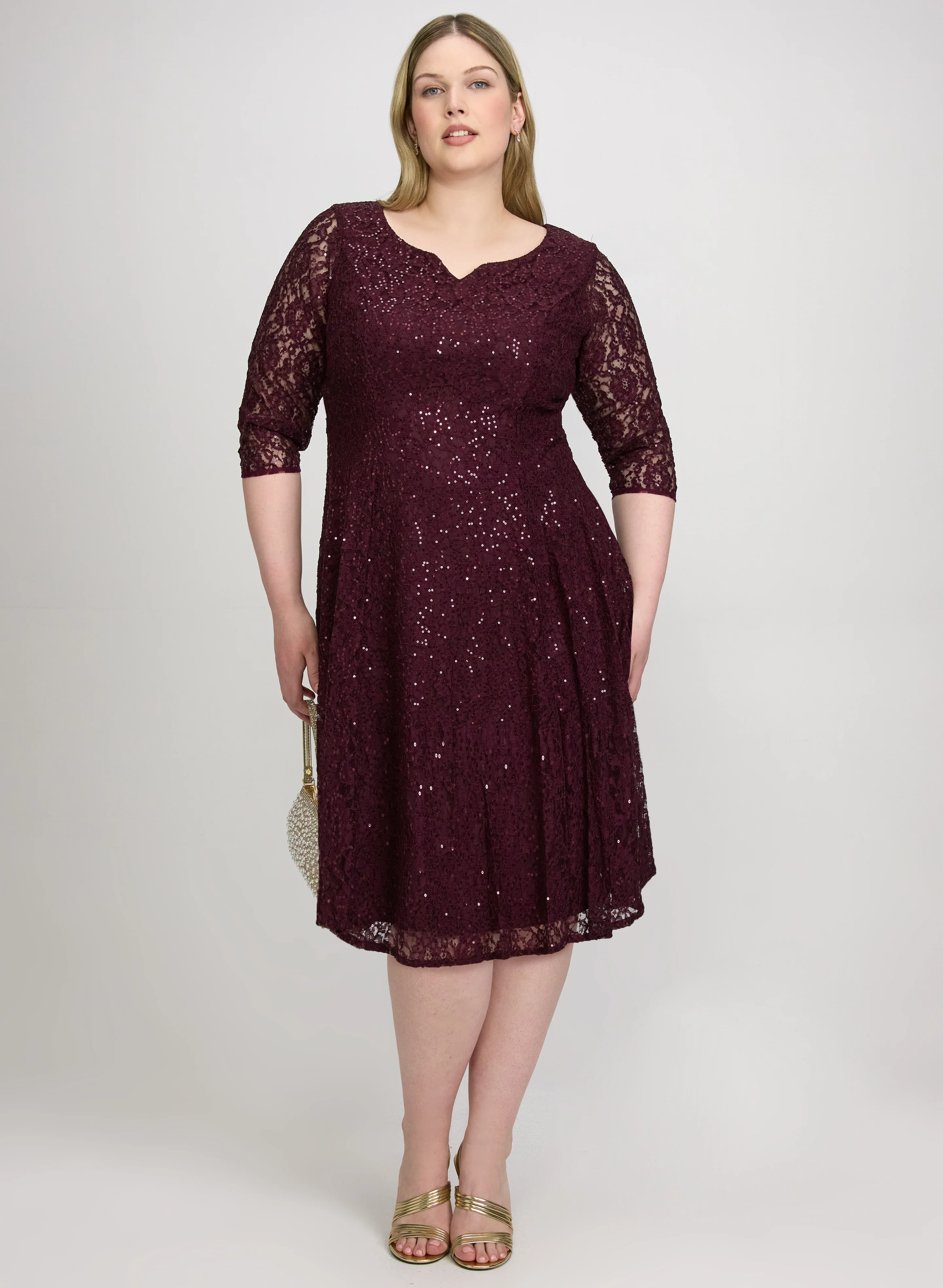 Sequined Lace Dress