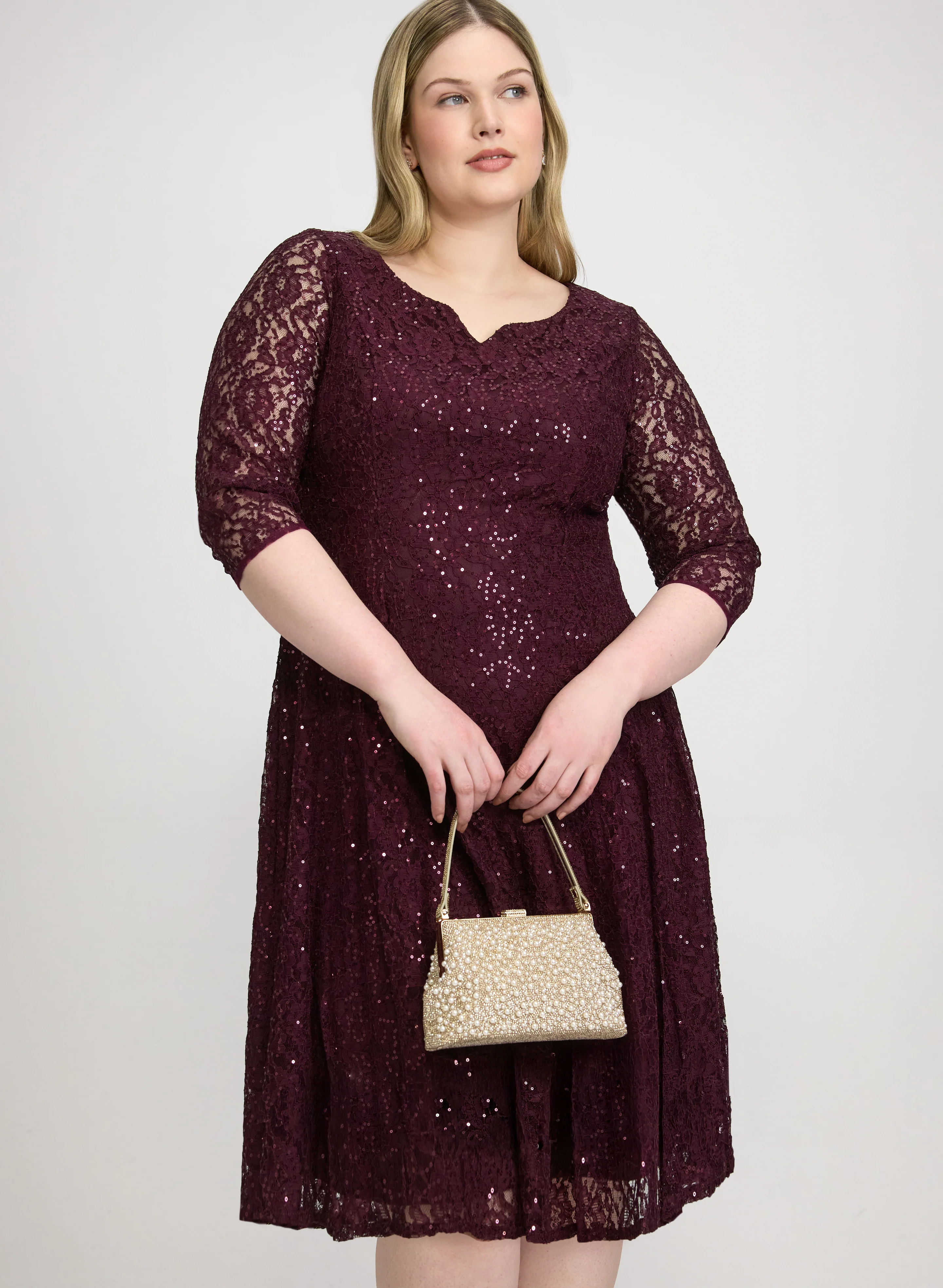 Sequined Lace Dress - Image 4