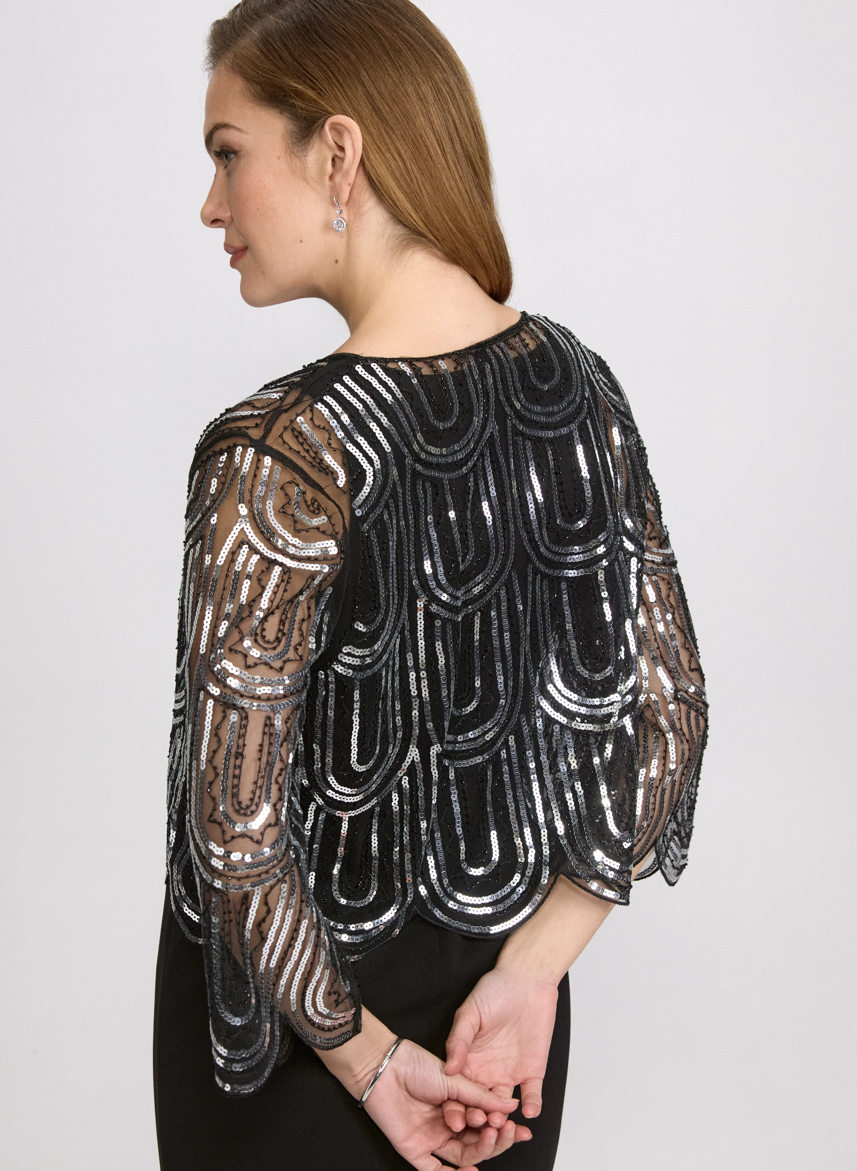 Sequined Mesh Bolero - Image 4