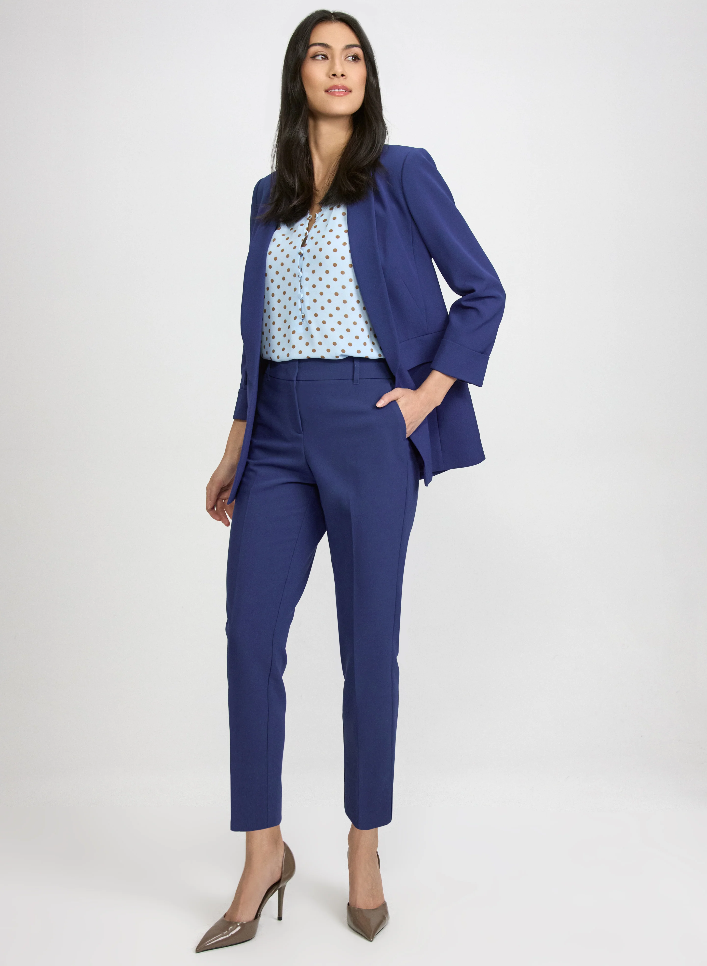 Shawl Collar Blazer & Emma Slim-Leg Pants