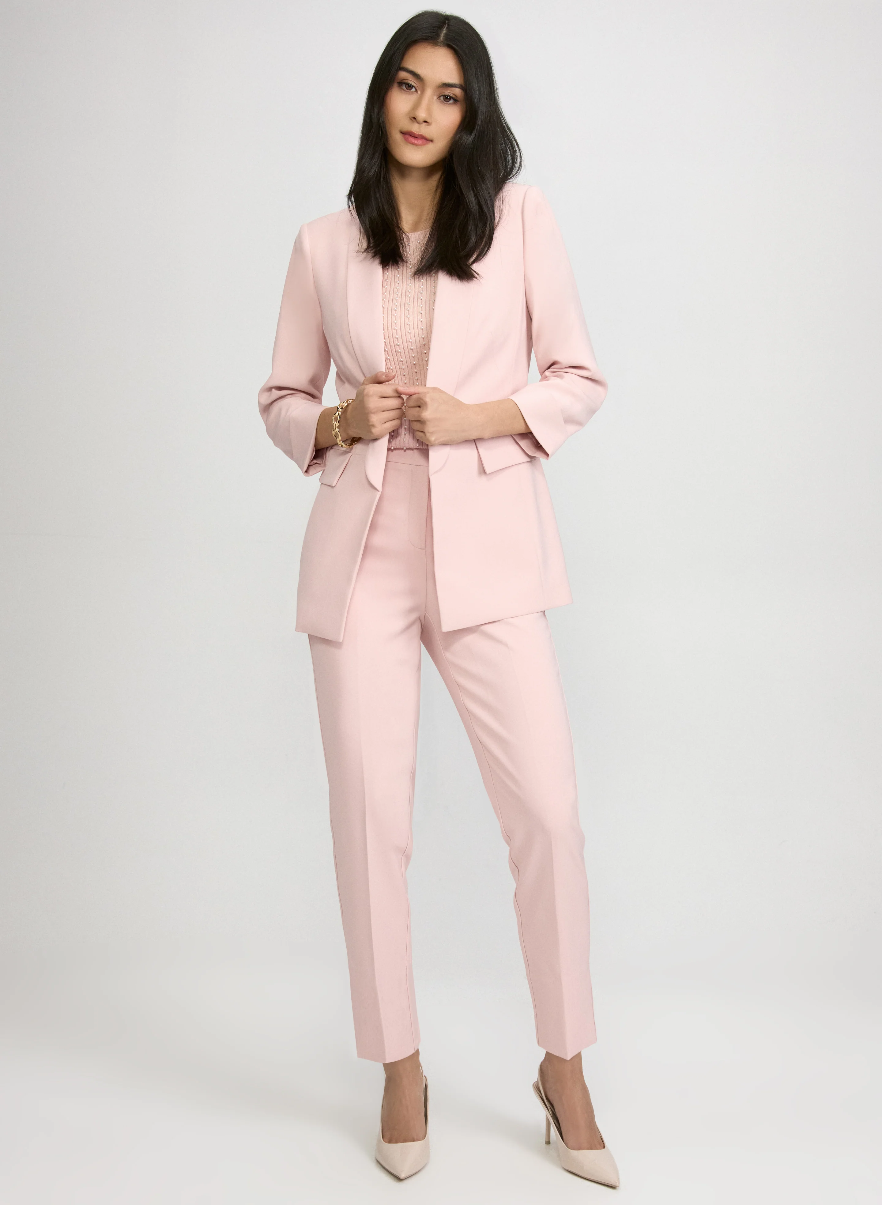 Shawl Collar Blazer & Emma Slim-Leg Pants