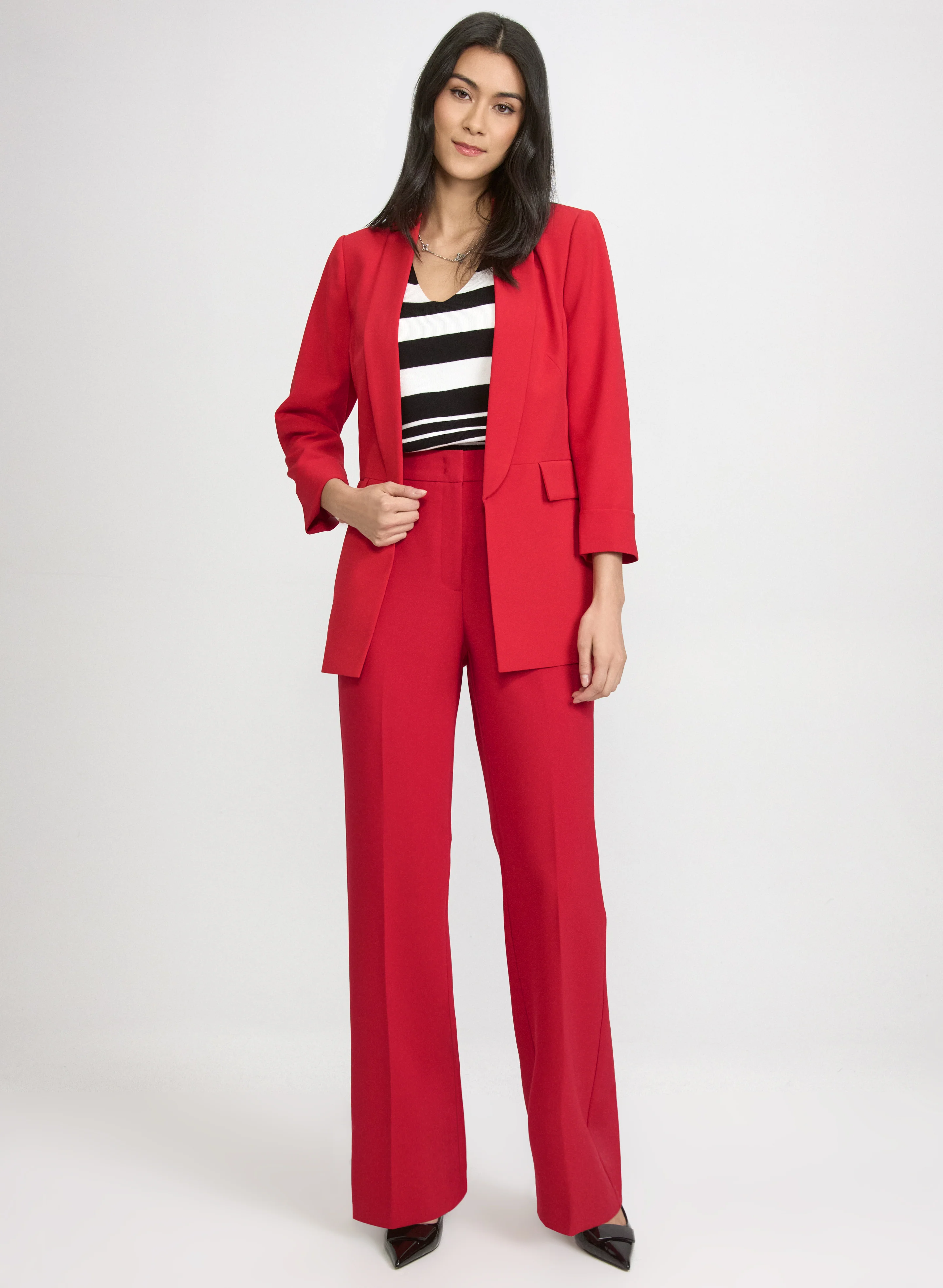Shawl Collar Blazer & Olivia Wide-Leg Pants