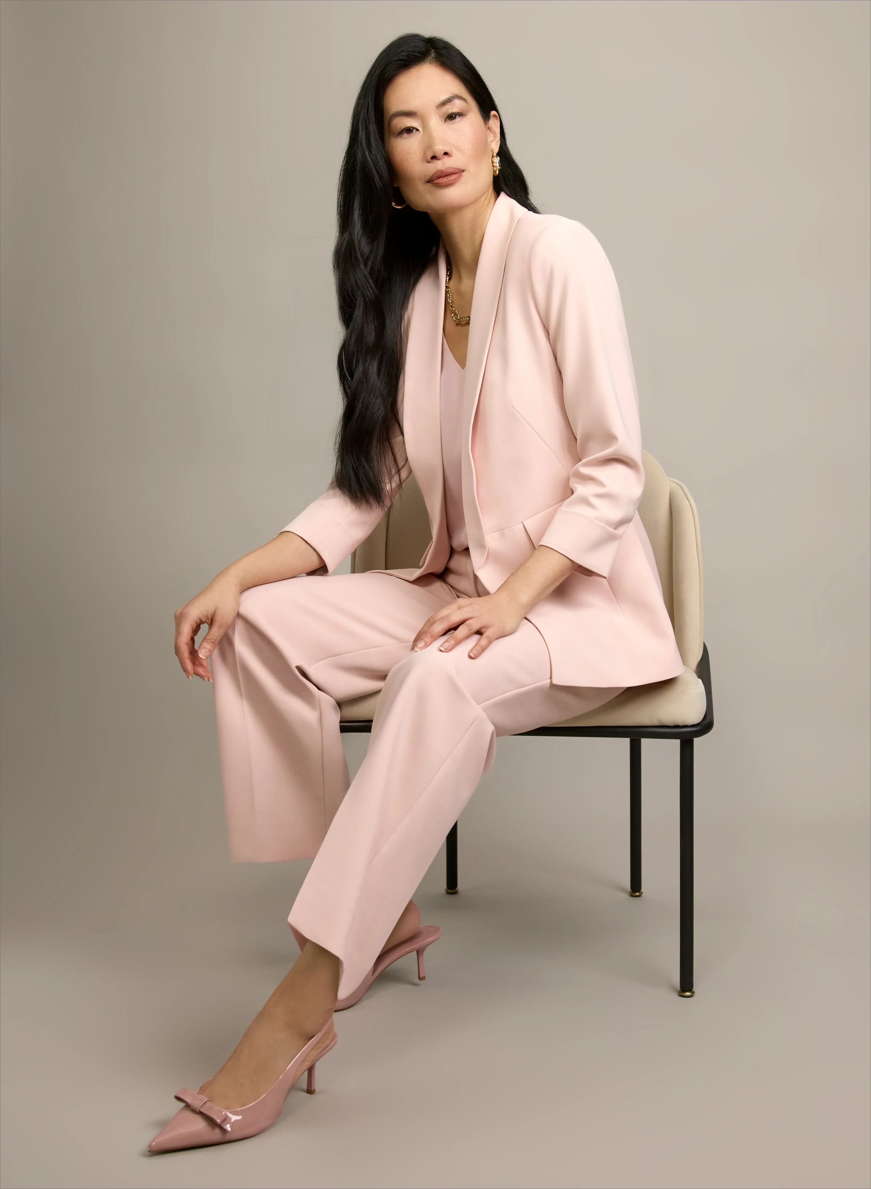 Shawl Collar Blazer & Olivia Wide-Leg Pants