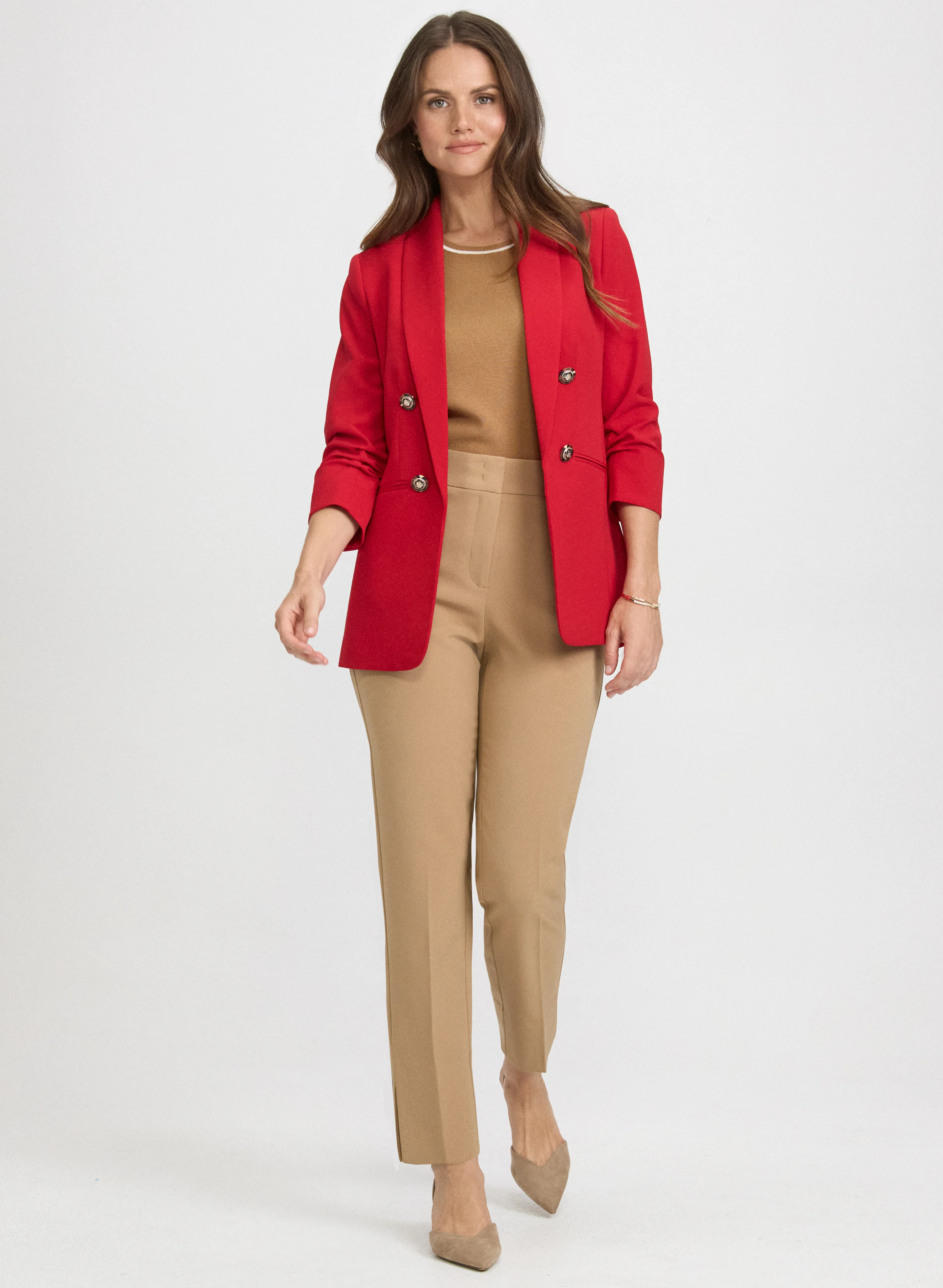 Shawl Collar Blazer & Slim-Leg Pants