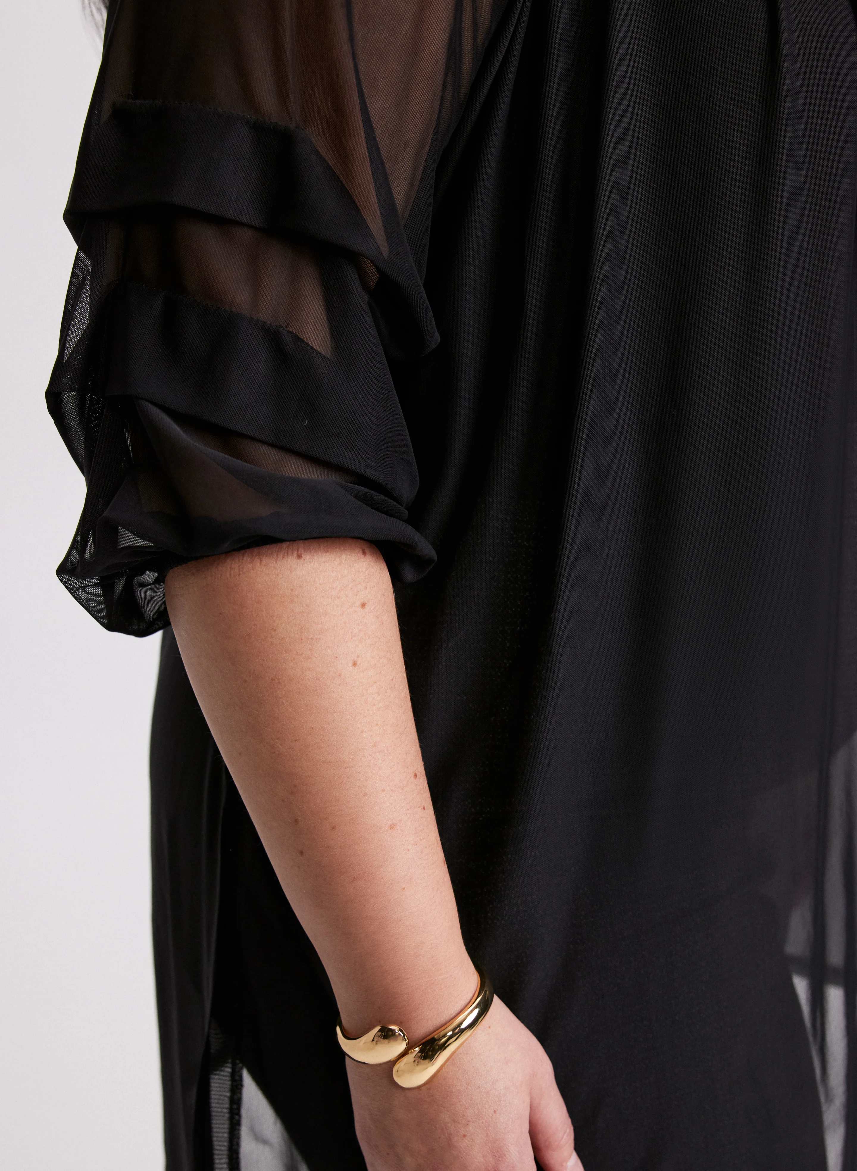 Sheer Pinched Sleeve Cardigan - Image 5