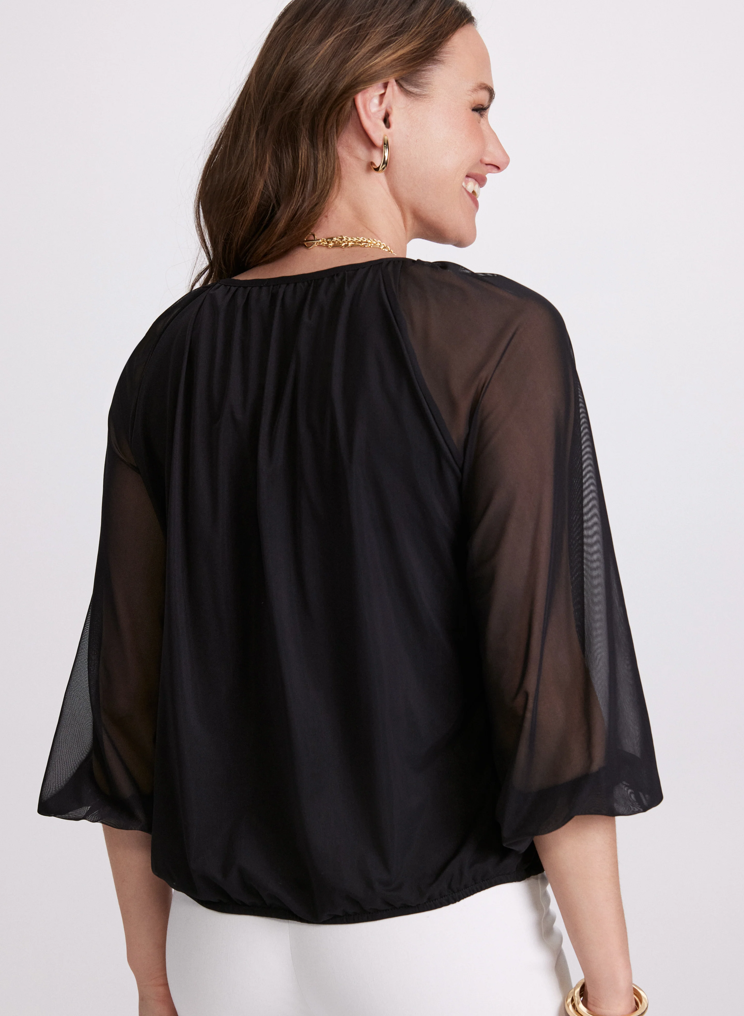 Sheer Sleeve Top - Image 4