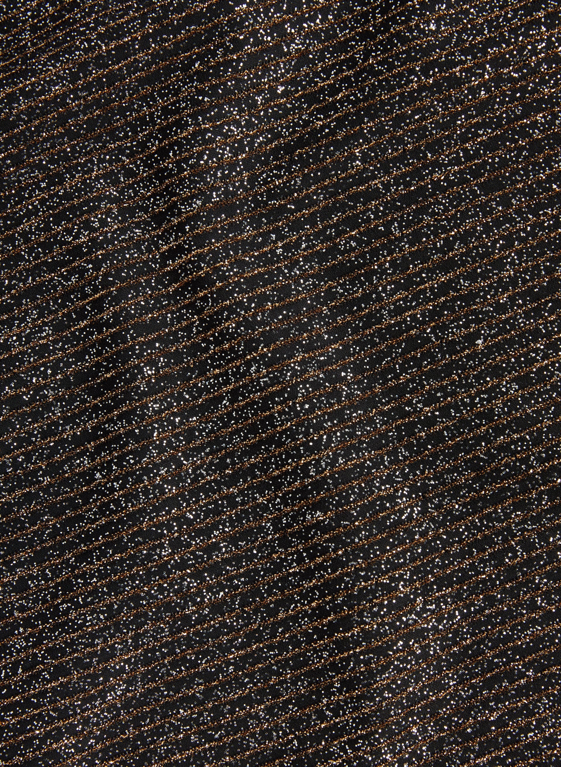 Shimmer Elastic Waist Pencil Skirt - Image 6