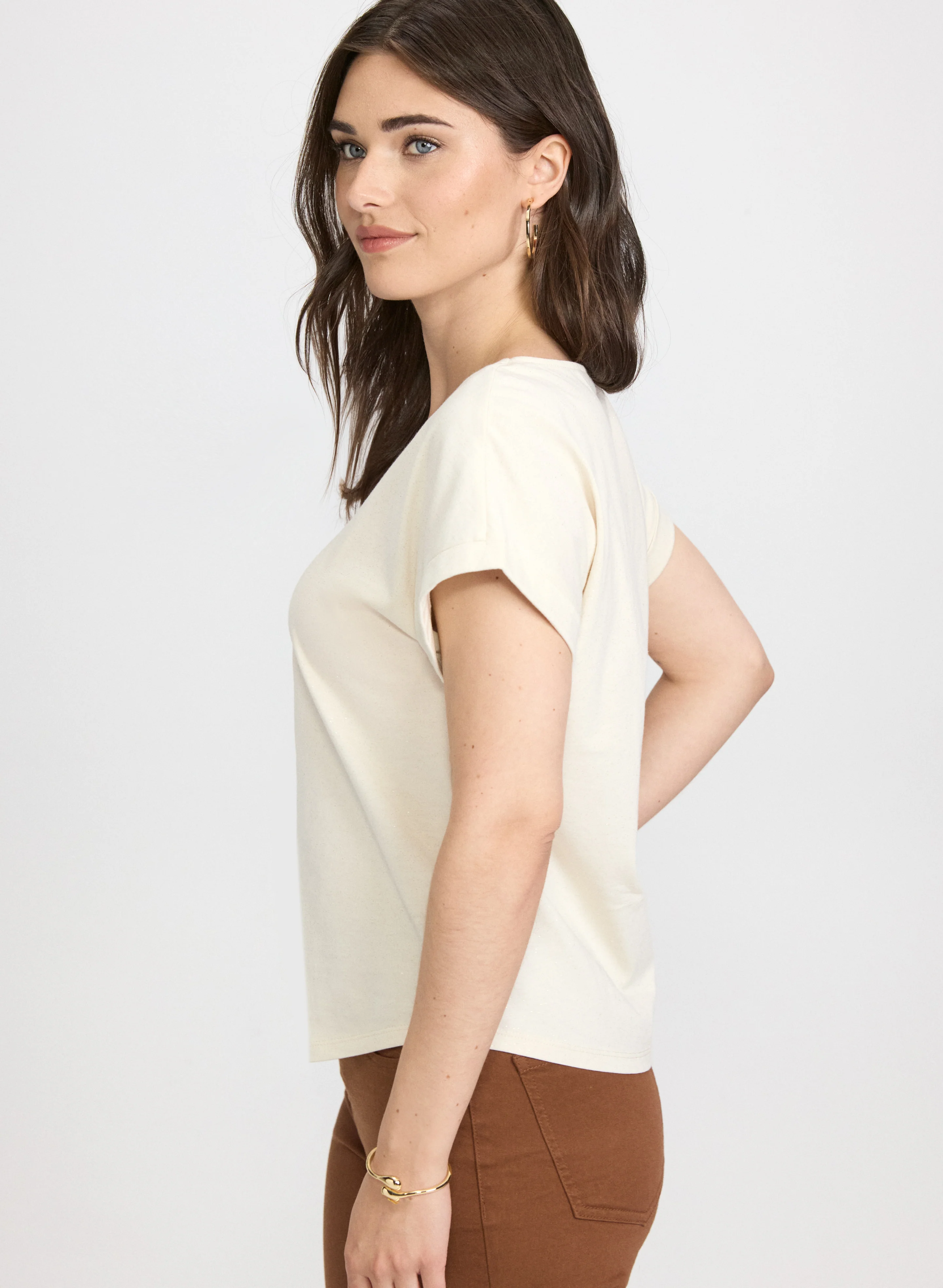 Shimmering Cotton T-Shirt - Image 4