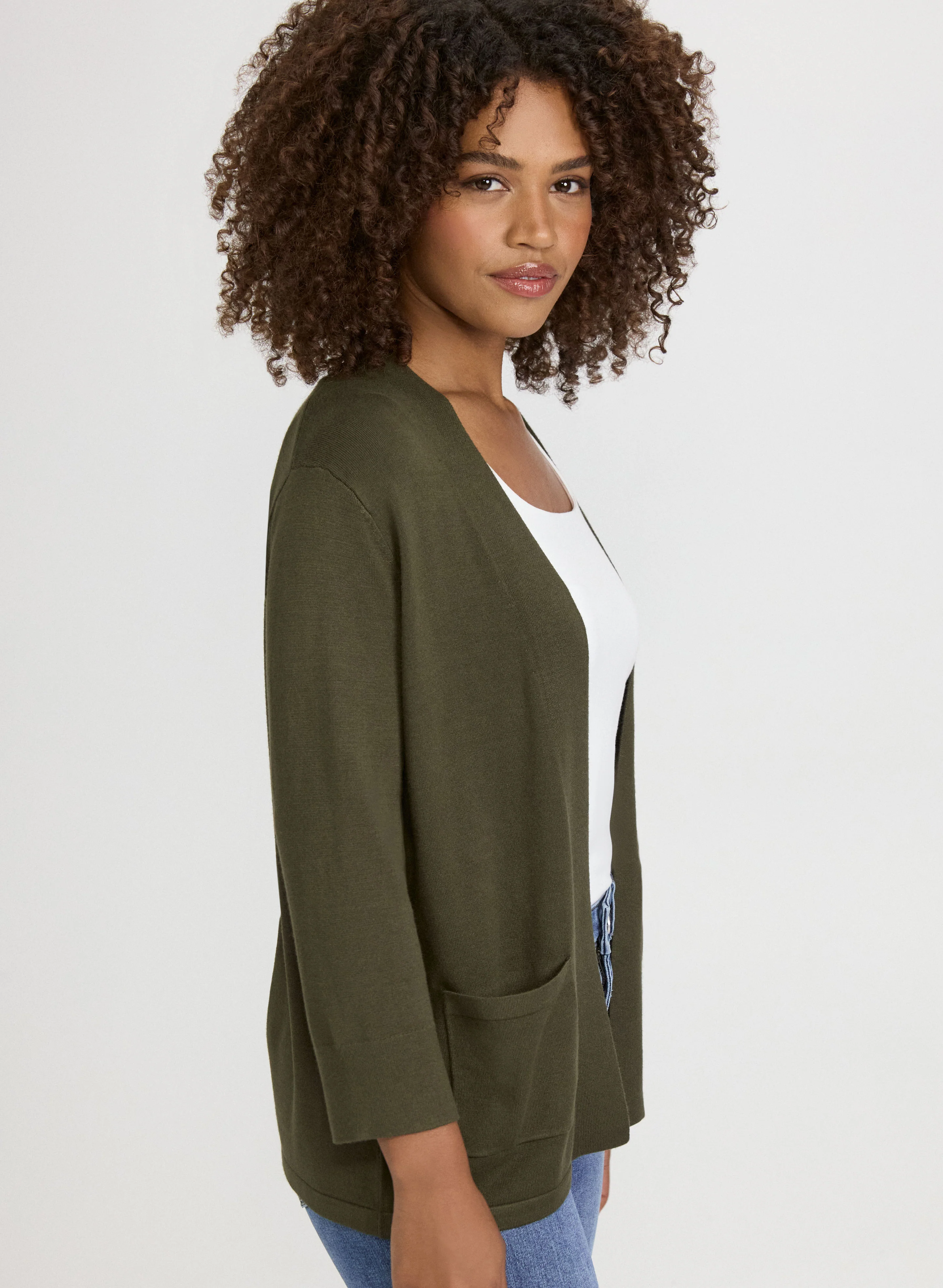 Short Open Front Cardigan - Image 2