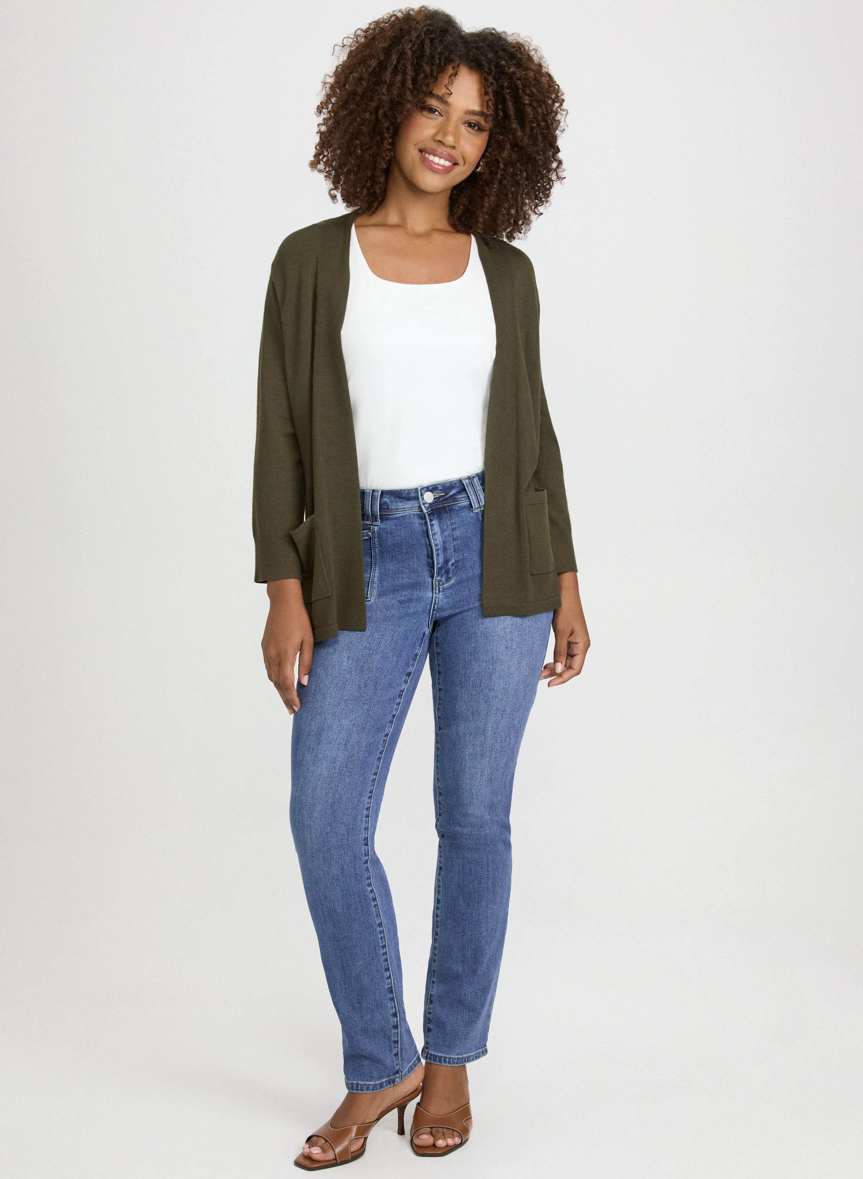 Short Open Front Cardigan - Image 3
