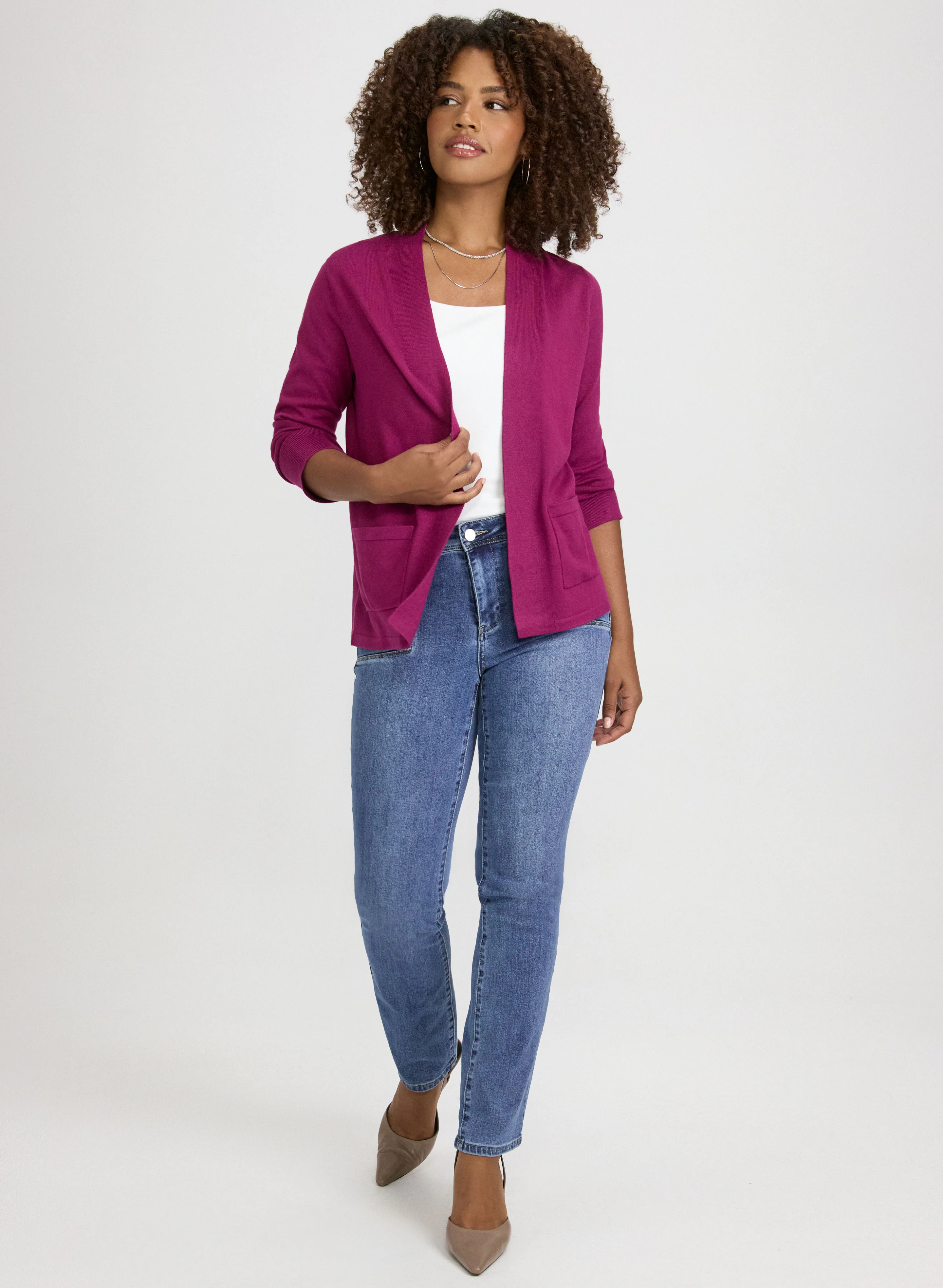 Short Open Front Cardigan - Image 3