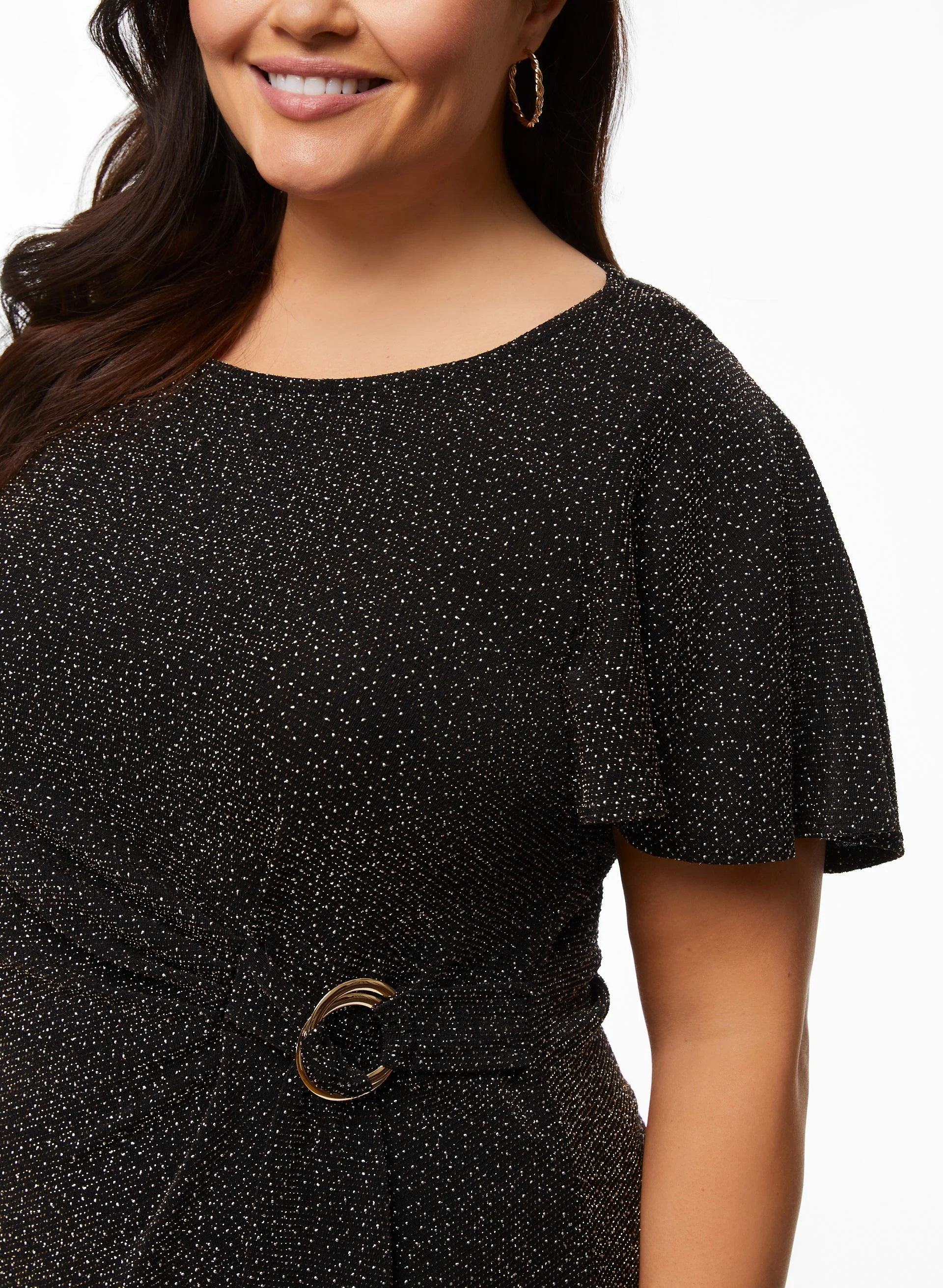 Short Sleeve Buckle Detail Top - Image 2