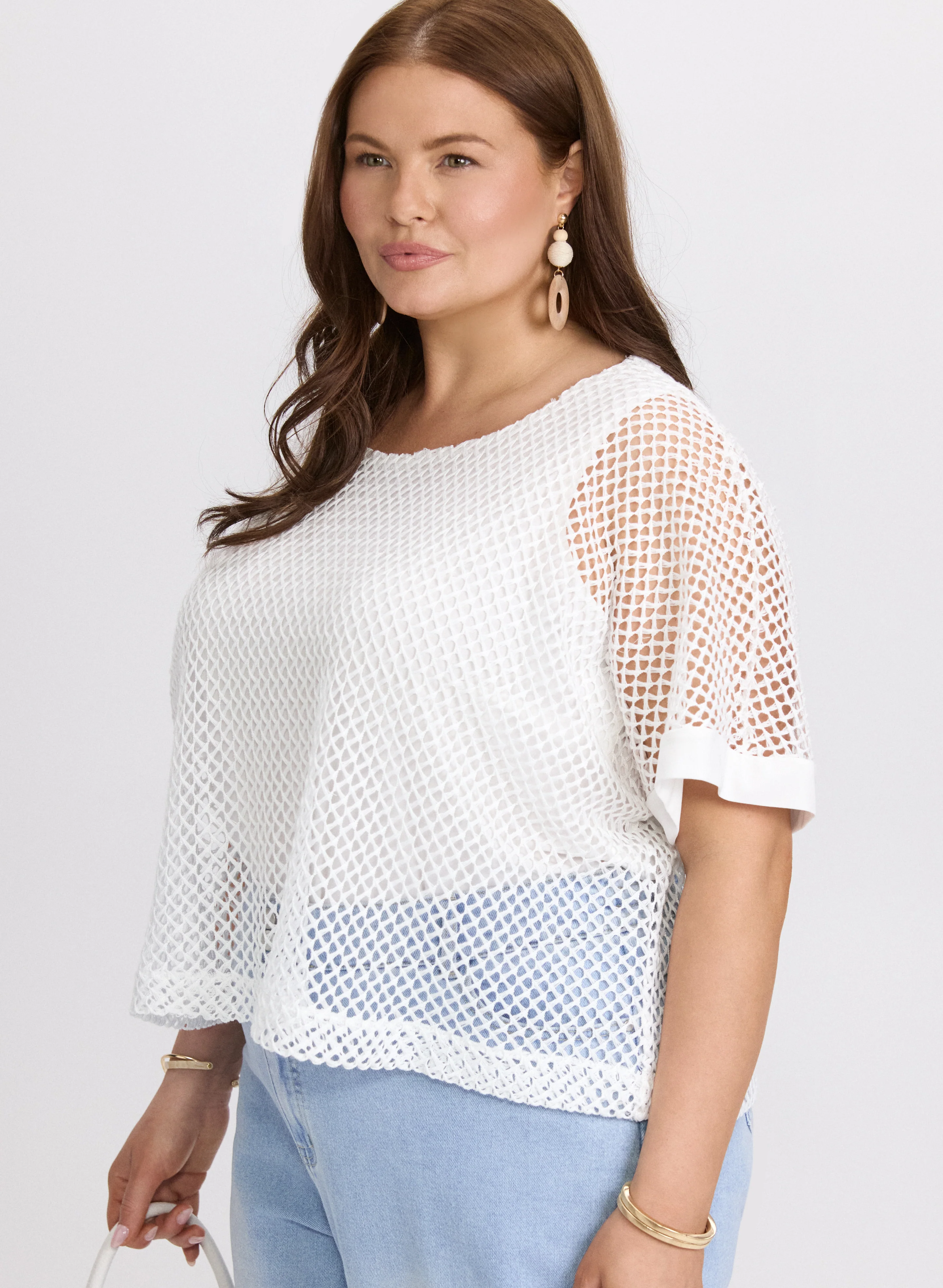 Short Sleeve Crochet Top - Image 2