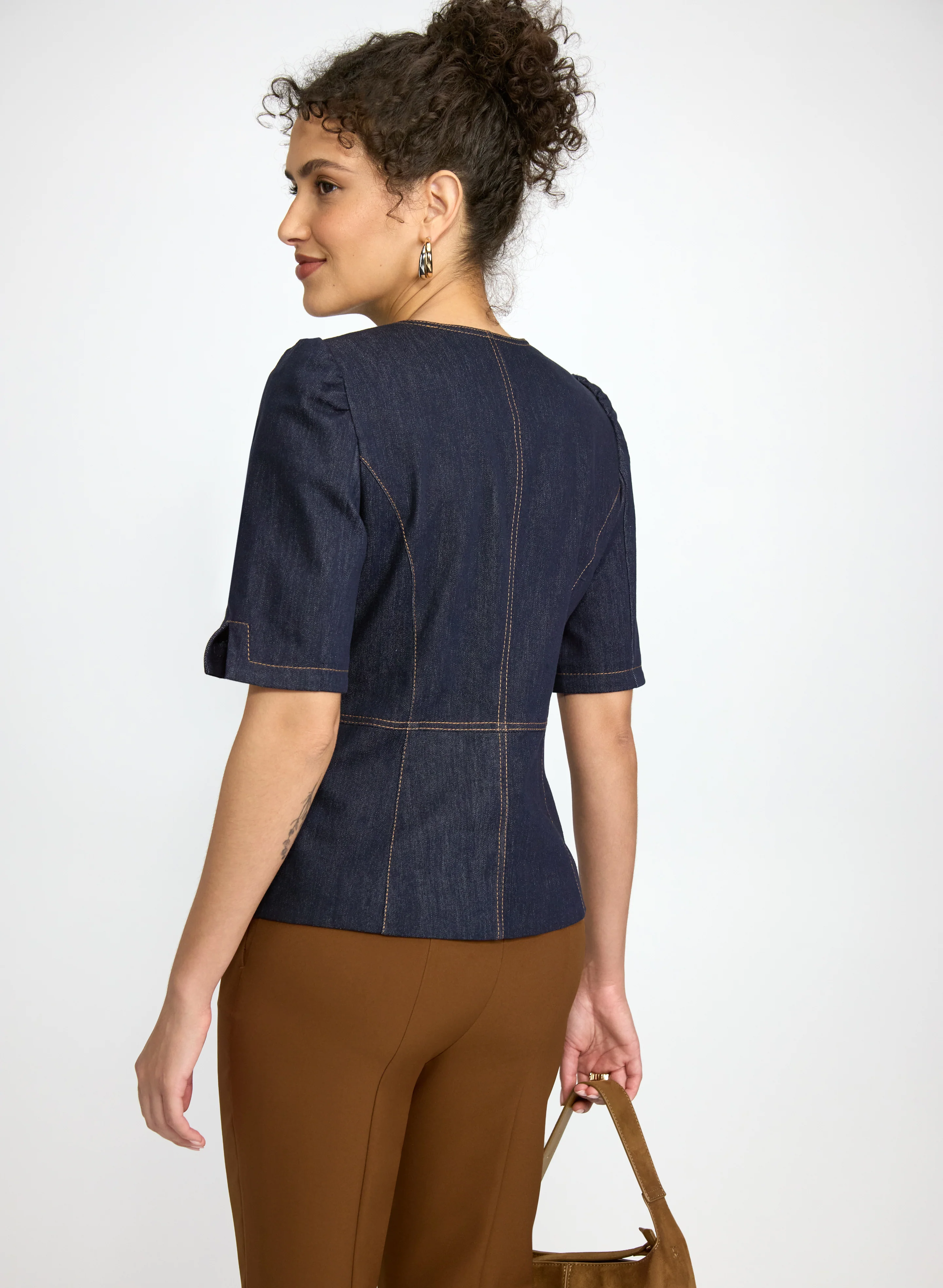 Short Sleeve Denim Jacket - Image 4