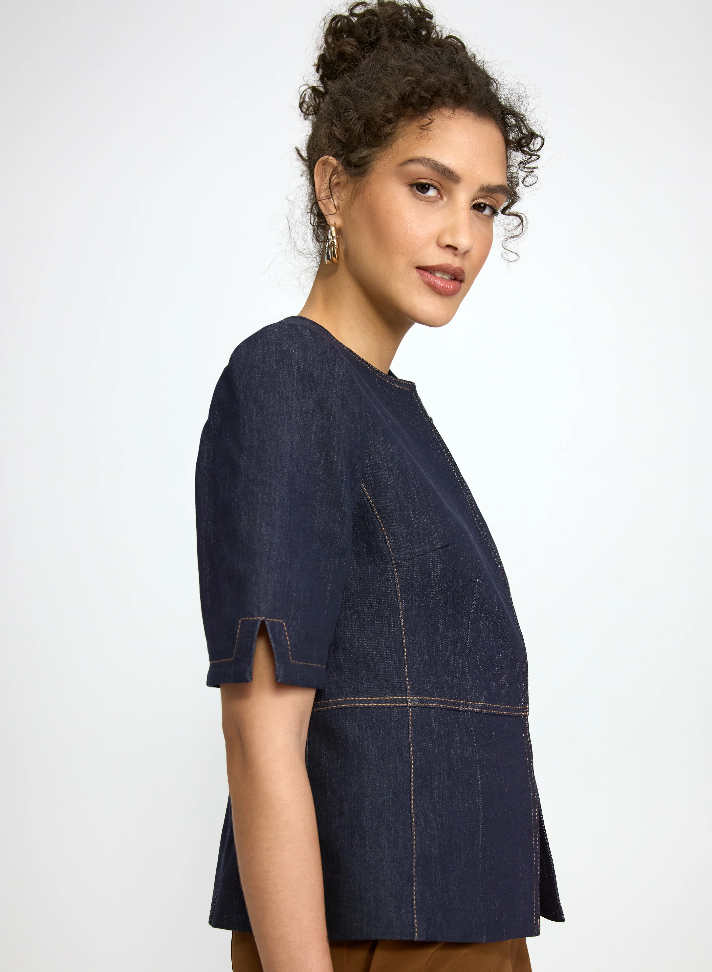 Short Sleeve Denim Jacket - Image 7