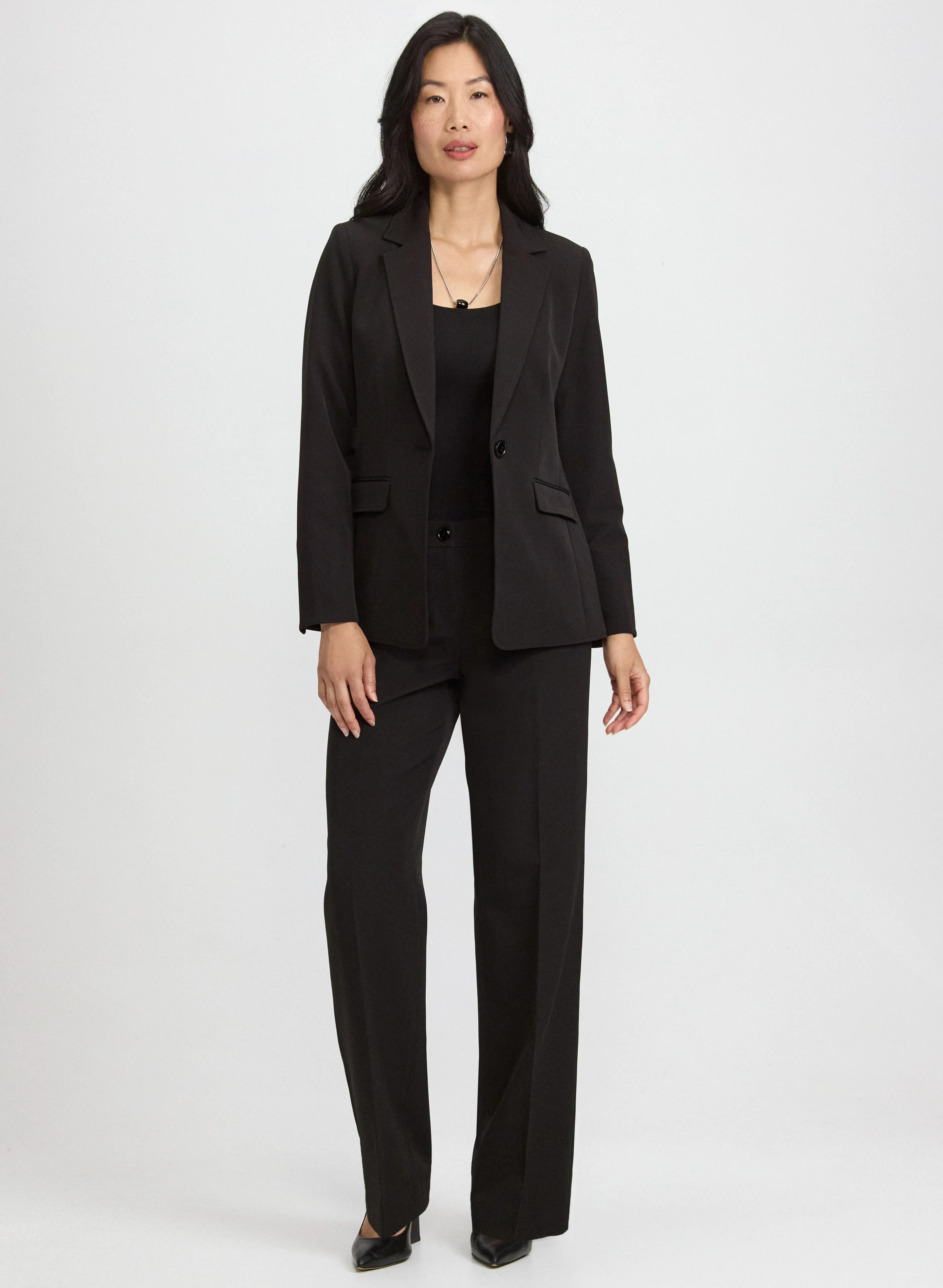 Signature Single-Breasted Blazer & Lily Straight-Leg Pant