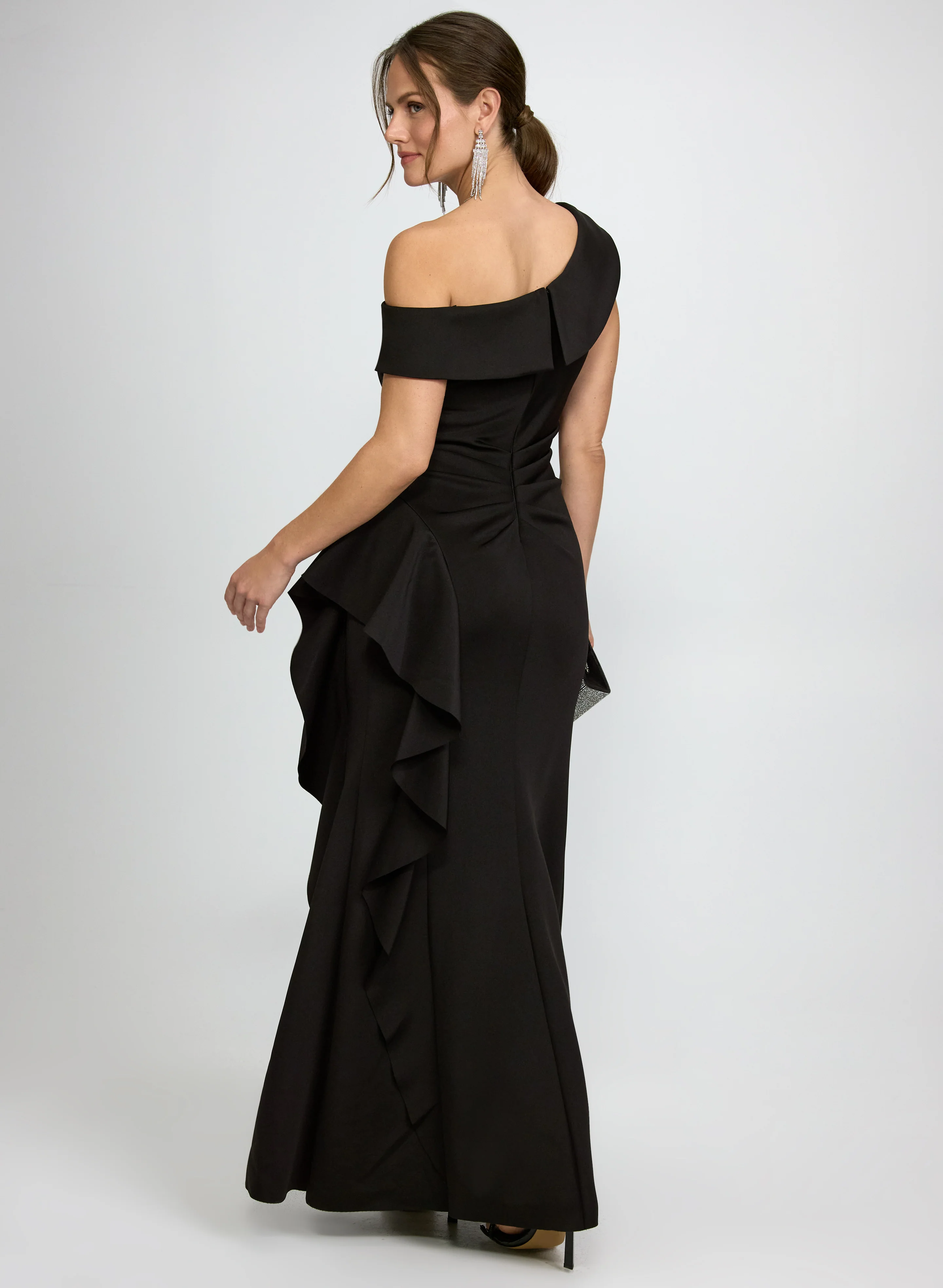 Single-Shoulder Ruffle Detail Dress - Image 5