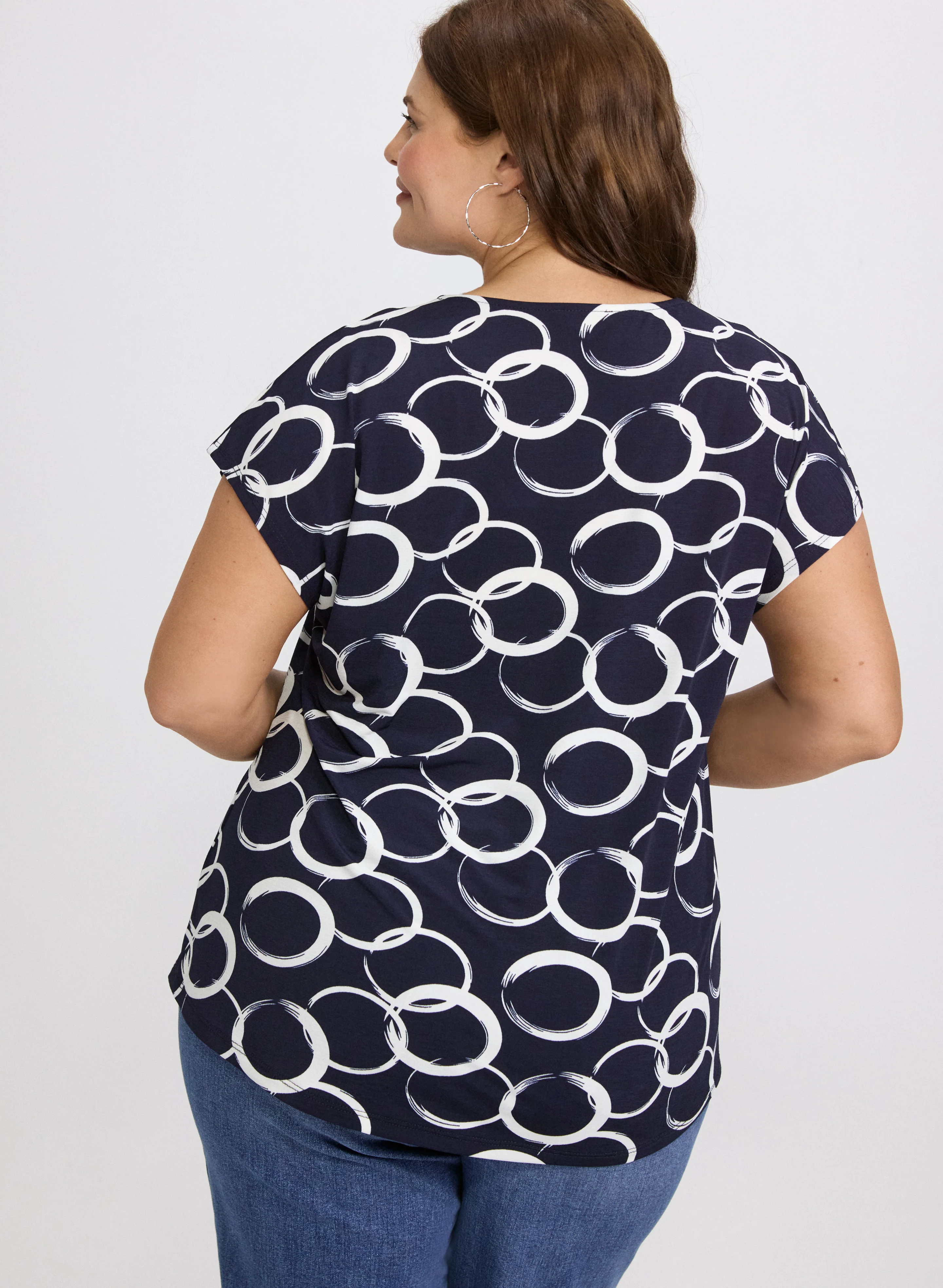 Sketch Circle Print Top - Image 4