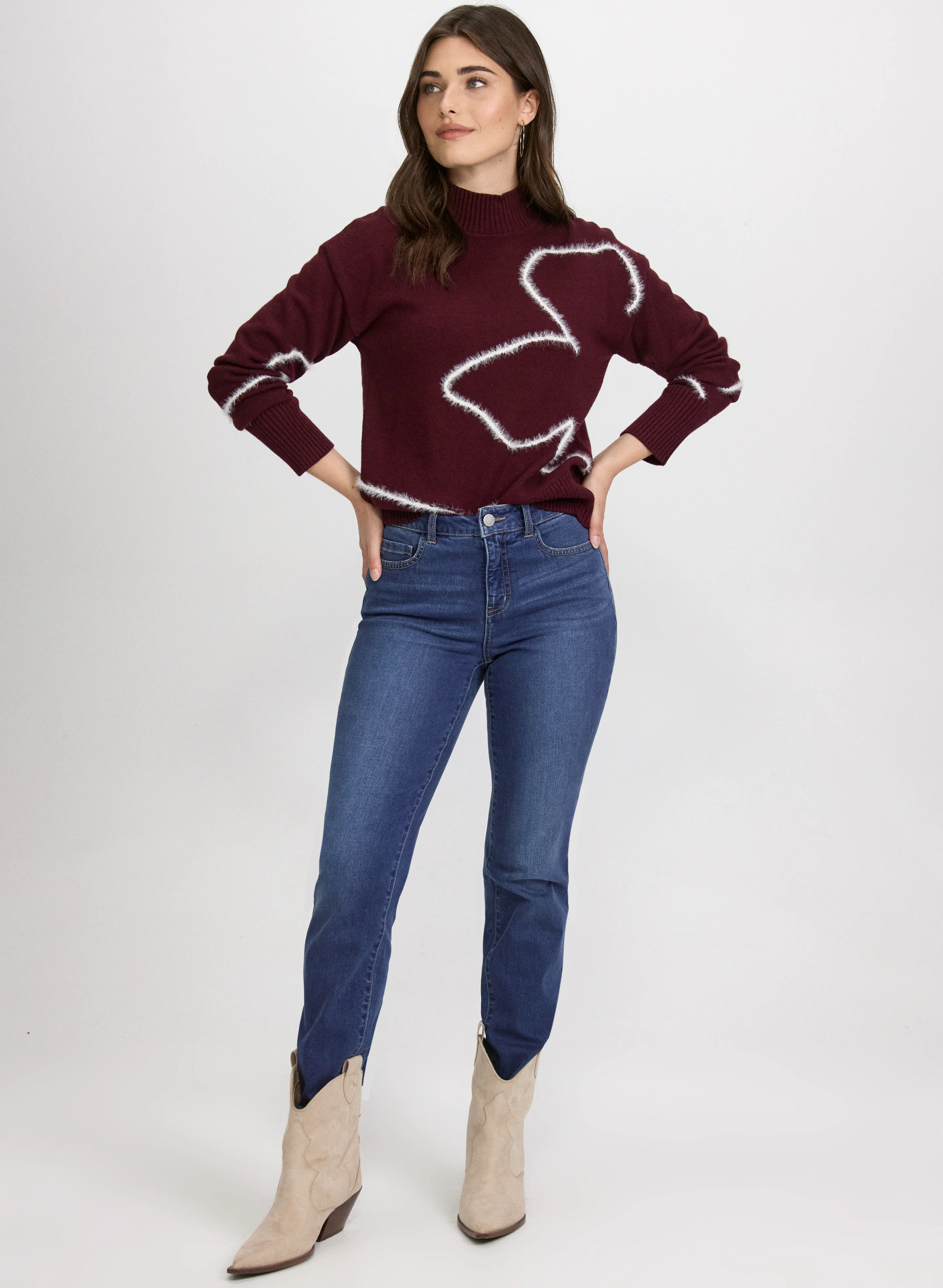 Sketched Floral Print Sweater - Image 4