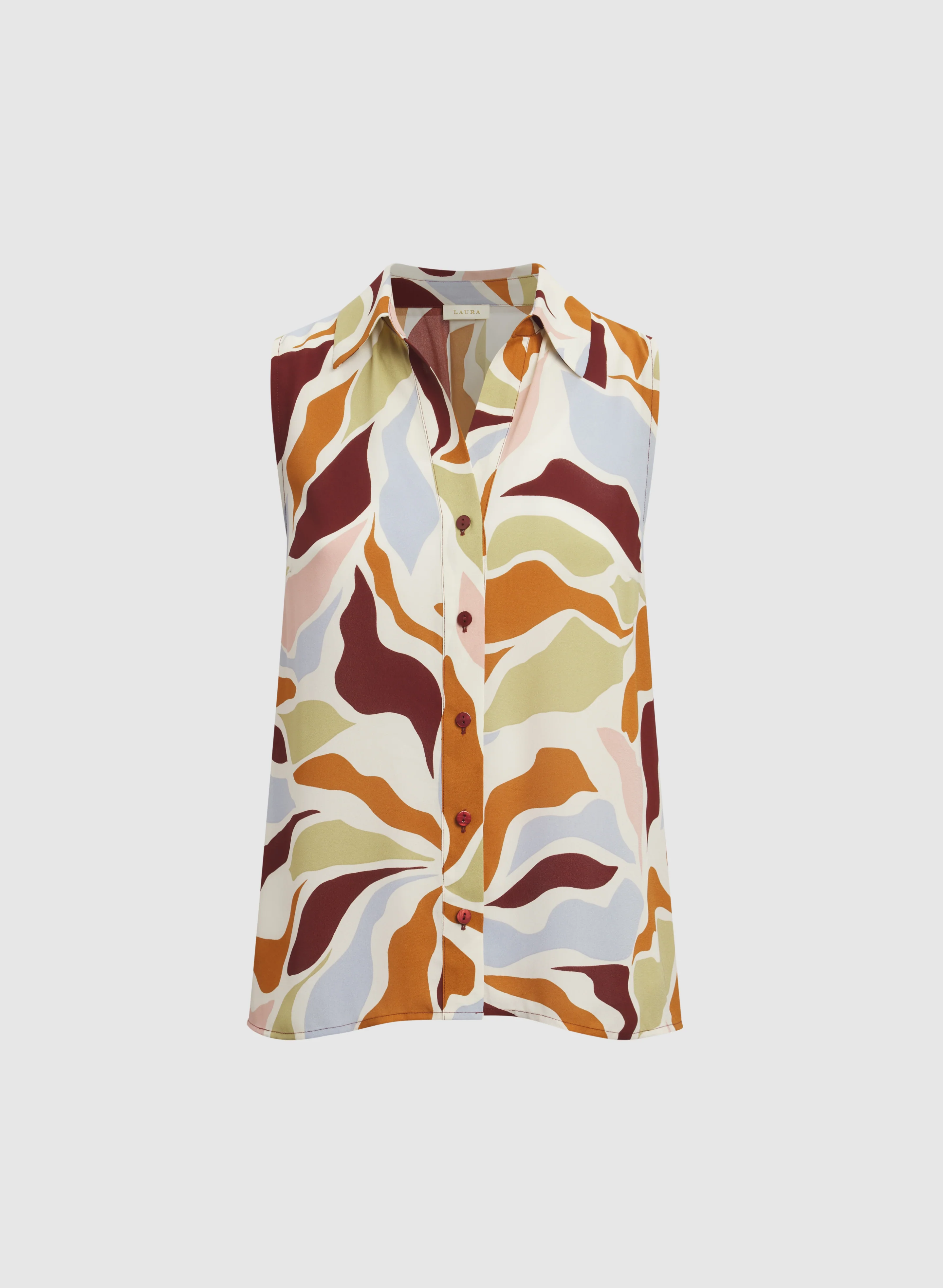 Sleeveless Abstract Blouse - Image 5