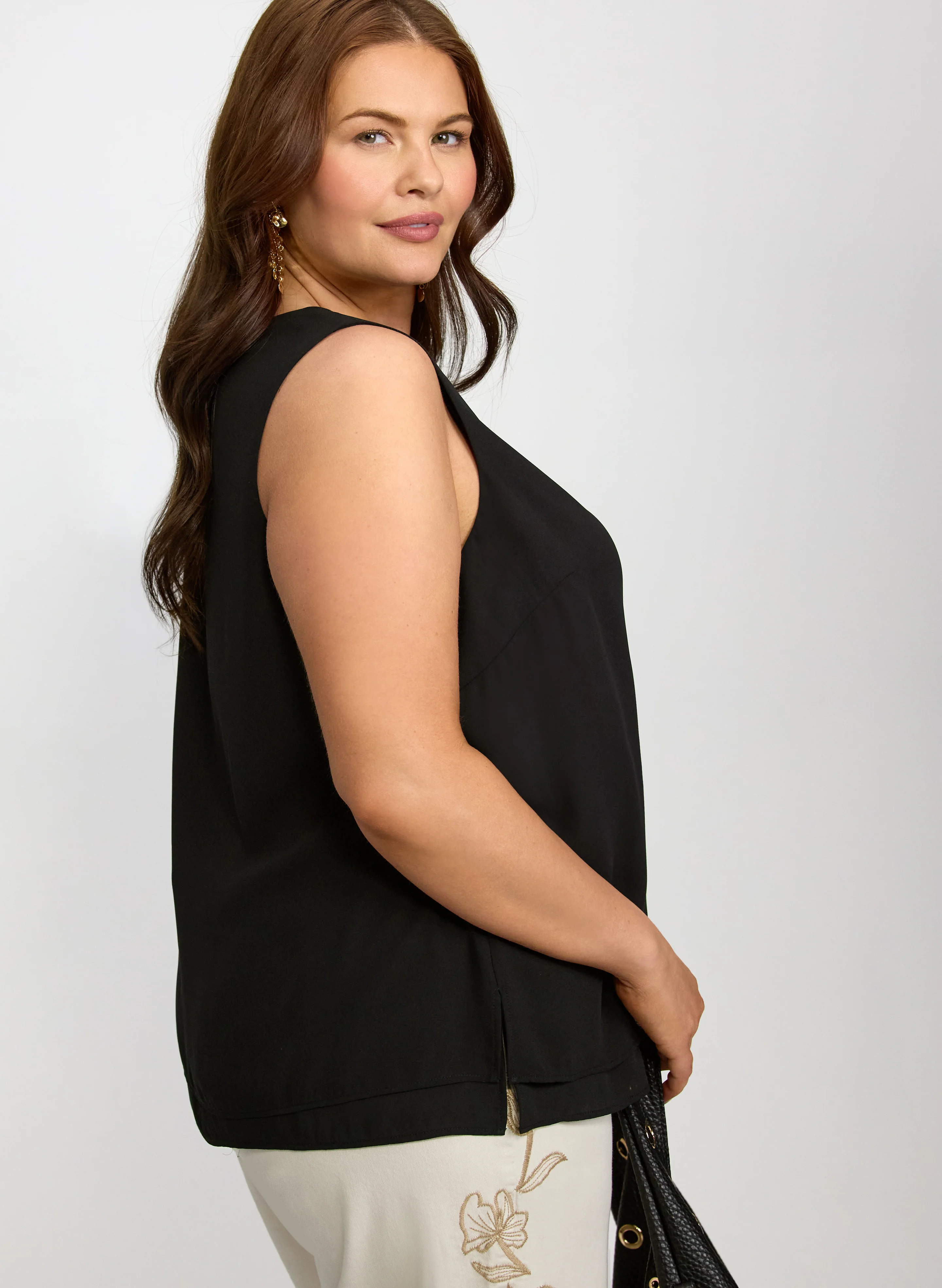 Sleeveless Crepe Blouse - Image 2