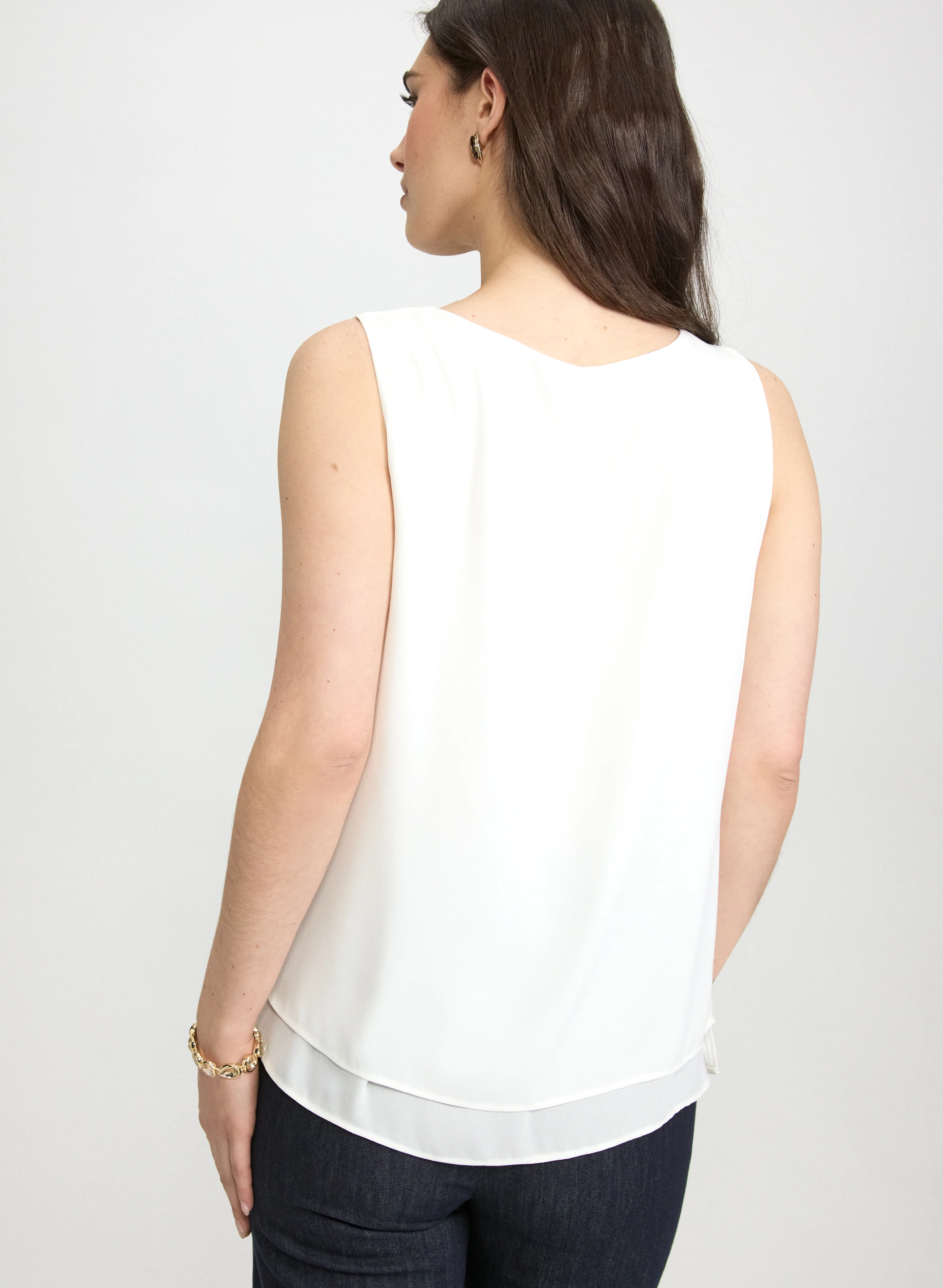Sleeveless Crepe Blouse - Image 4