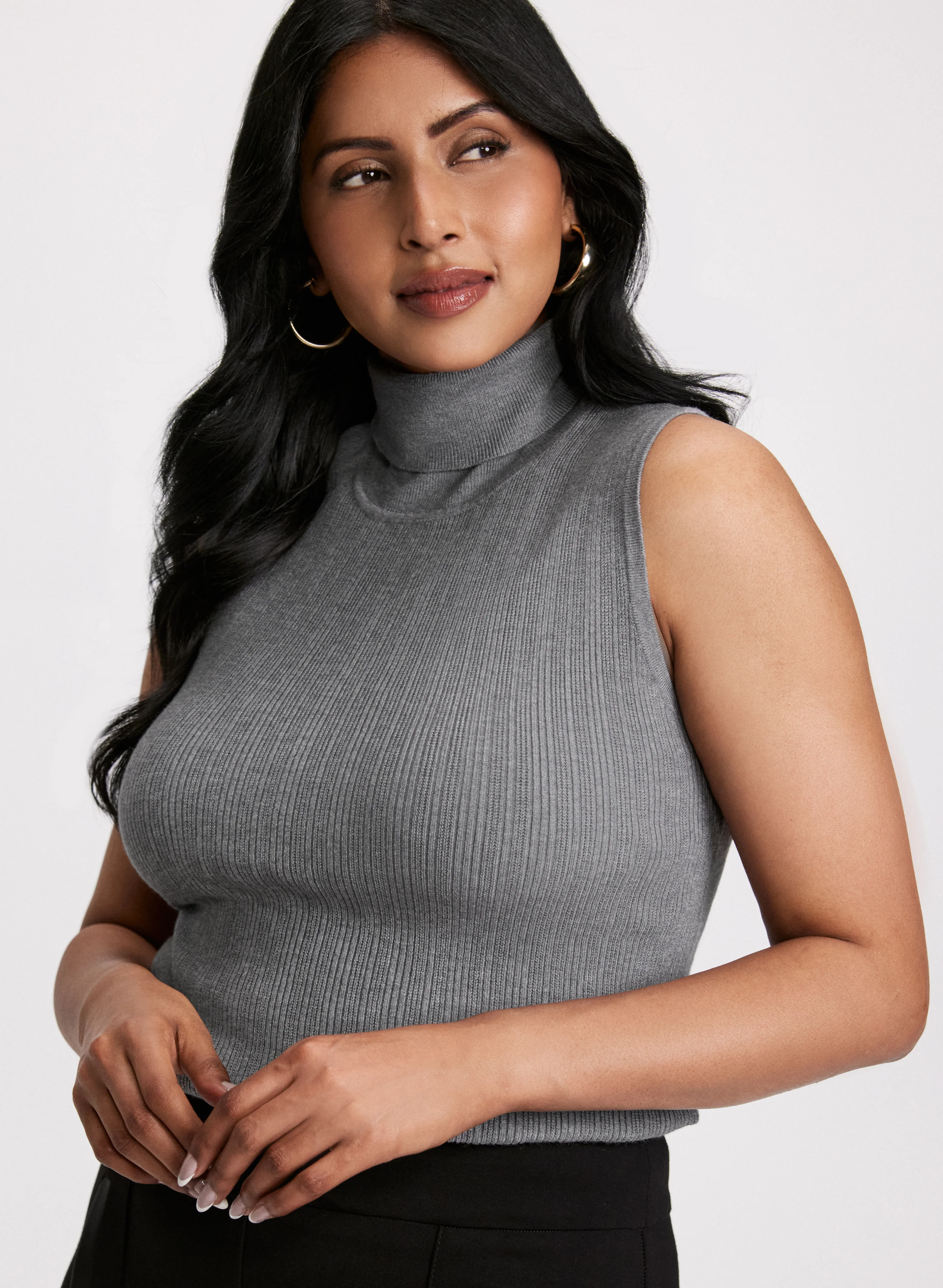 Sleeveless Knit Turtleneck - Image 2