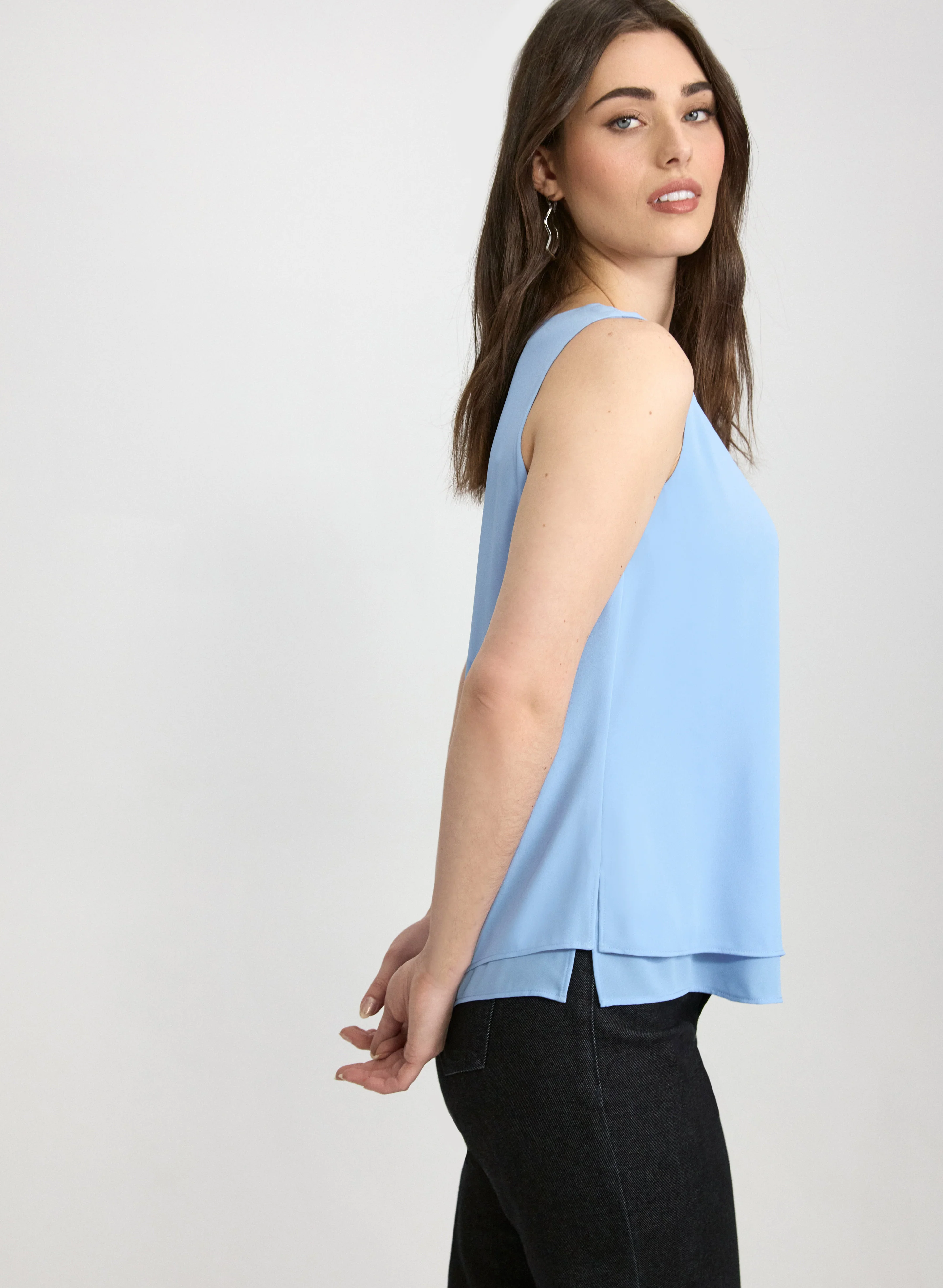 Sleeveless Layered Blouse - Image 2