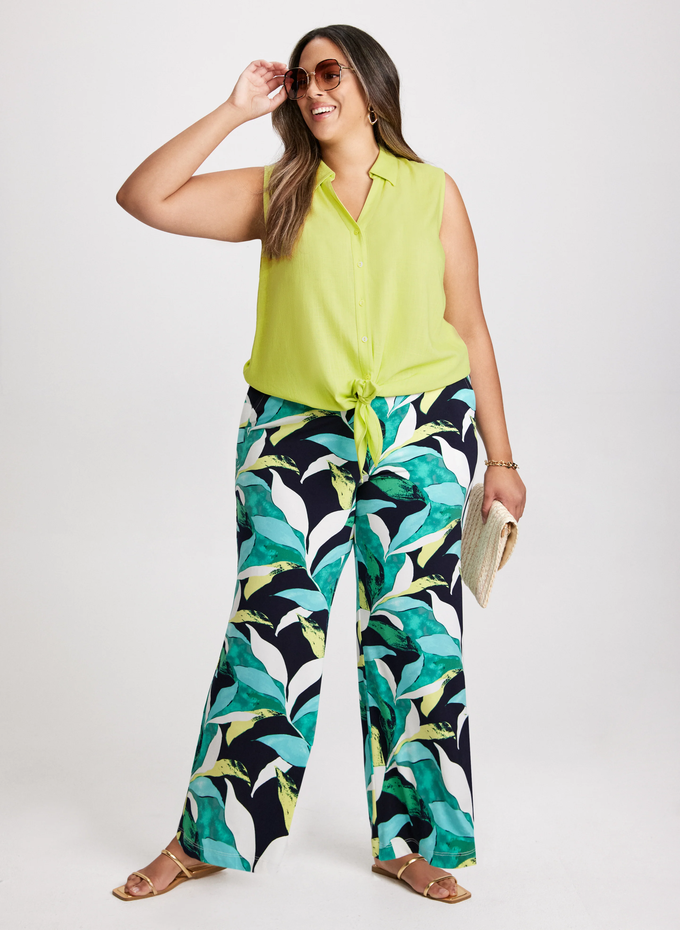 Sleeveless Linen-Blend Blouse - Image 3