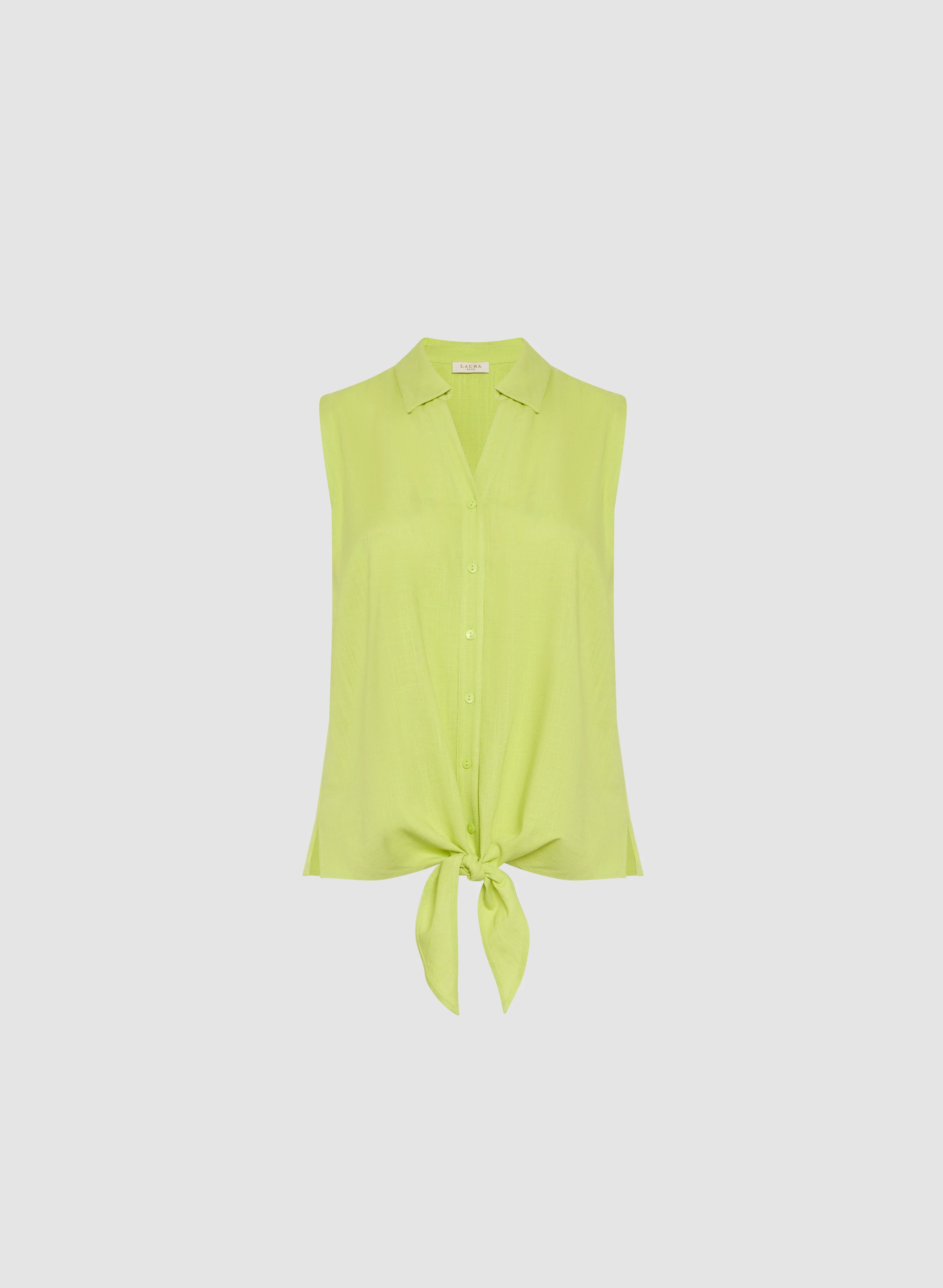 Sleeveless Linen-Blend Blouse - Image 6