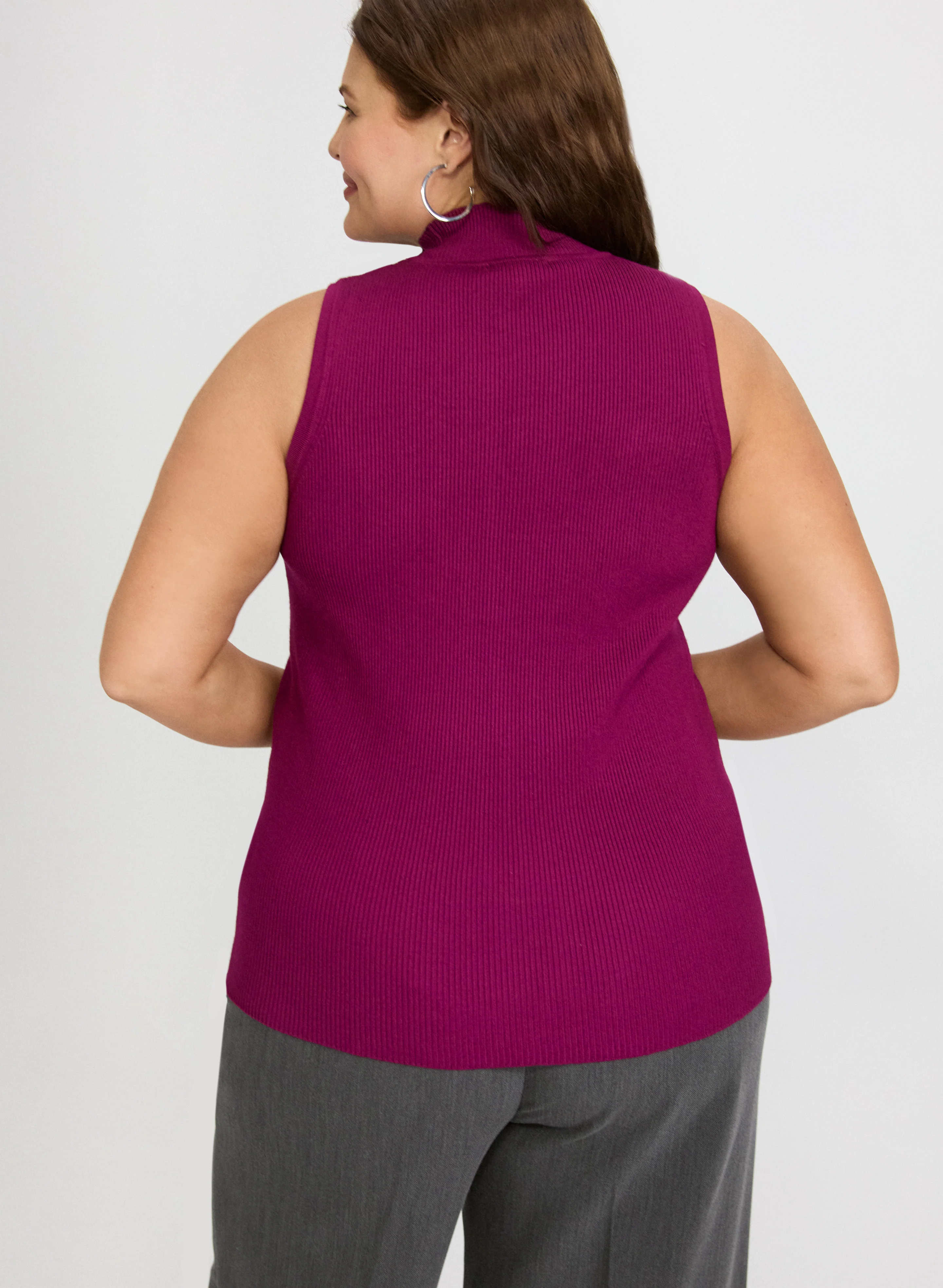 Sleeveless Mock Neck Knit - Image 4