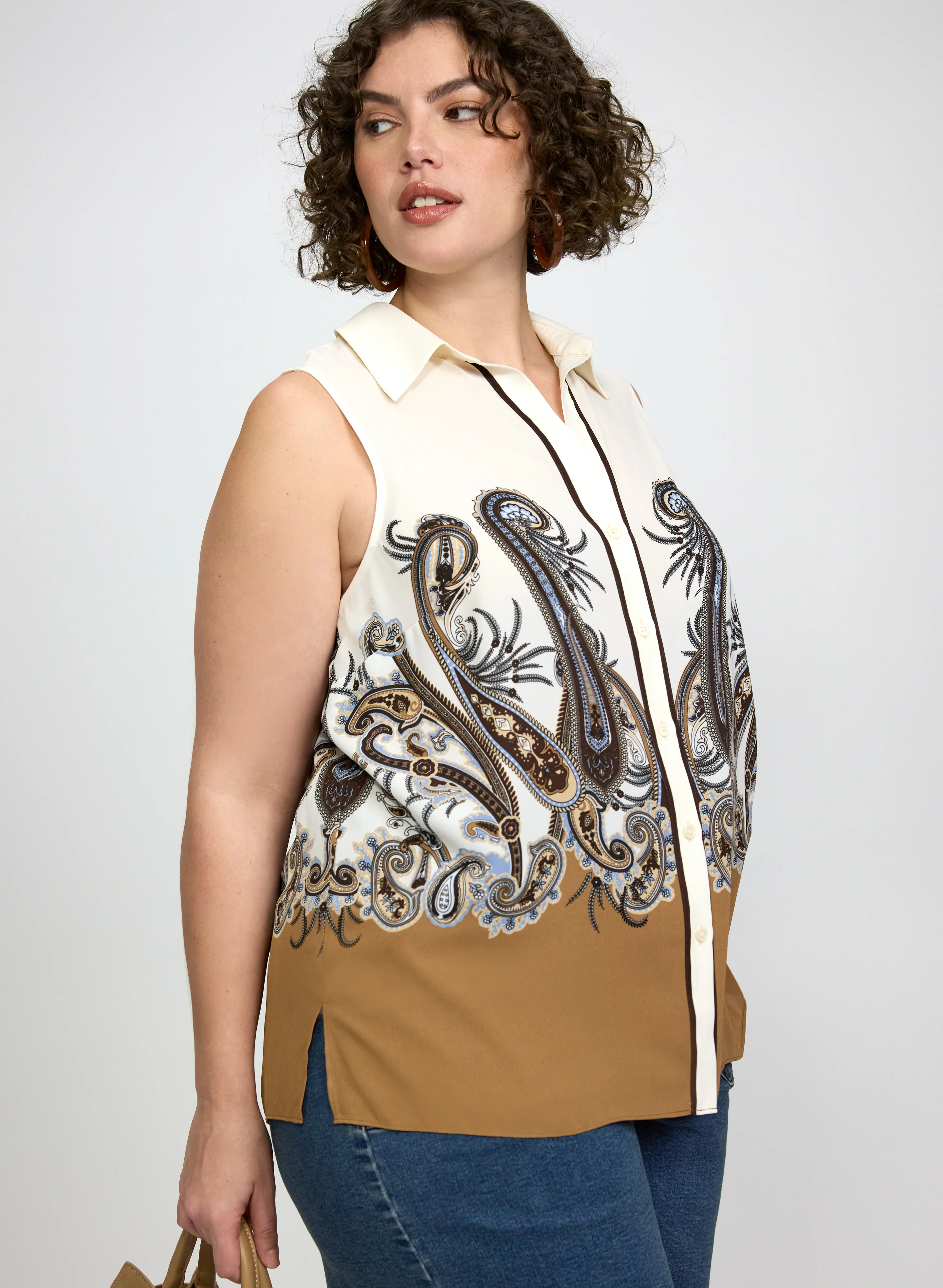 Sleeveless Paisley Blouse - Image 8