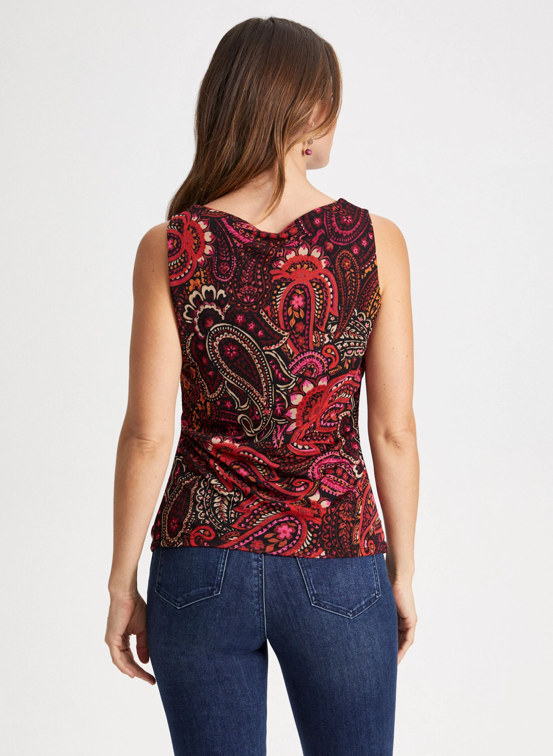 Sleeveless Paisley Print Top - Image 4