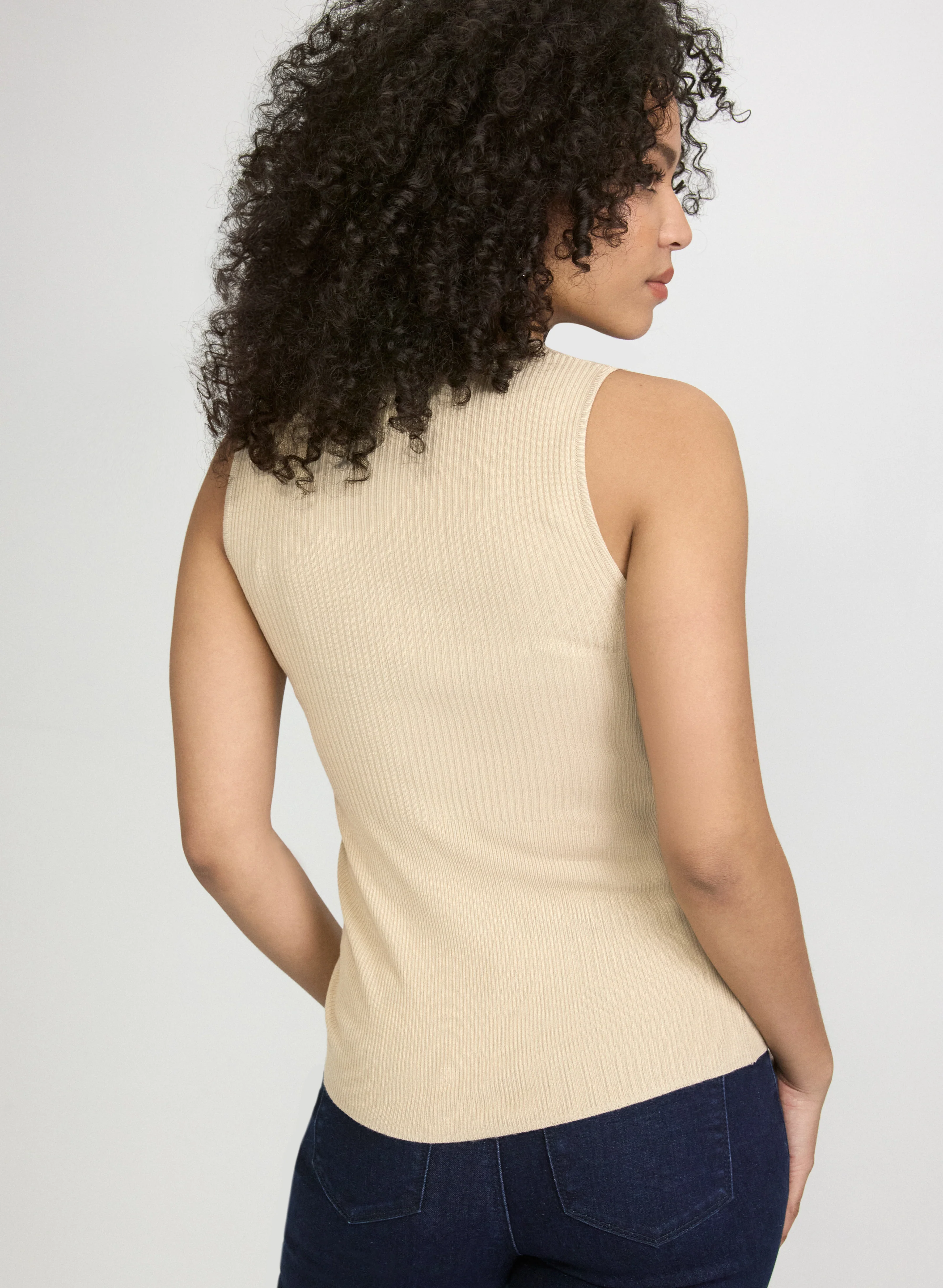 Sleeveless Ribbed Knit Top - Image 5