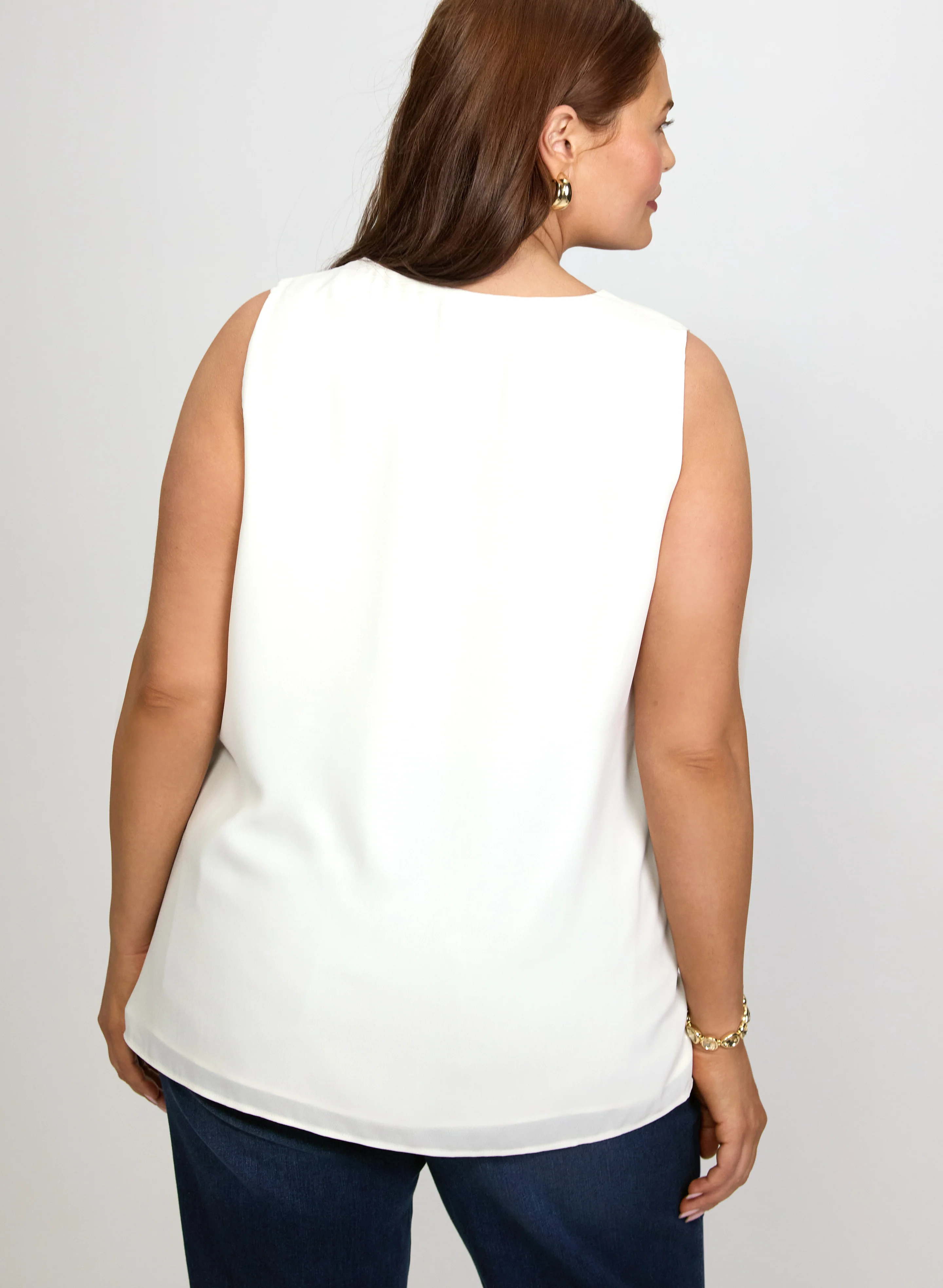 Sleeveless V-Neck Blouse - Image 3