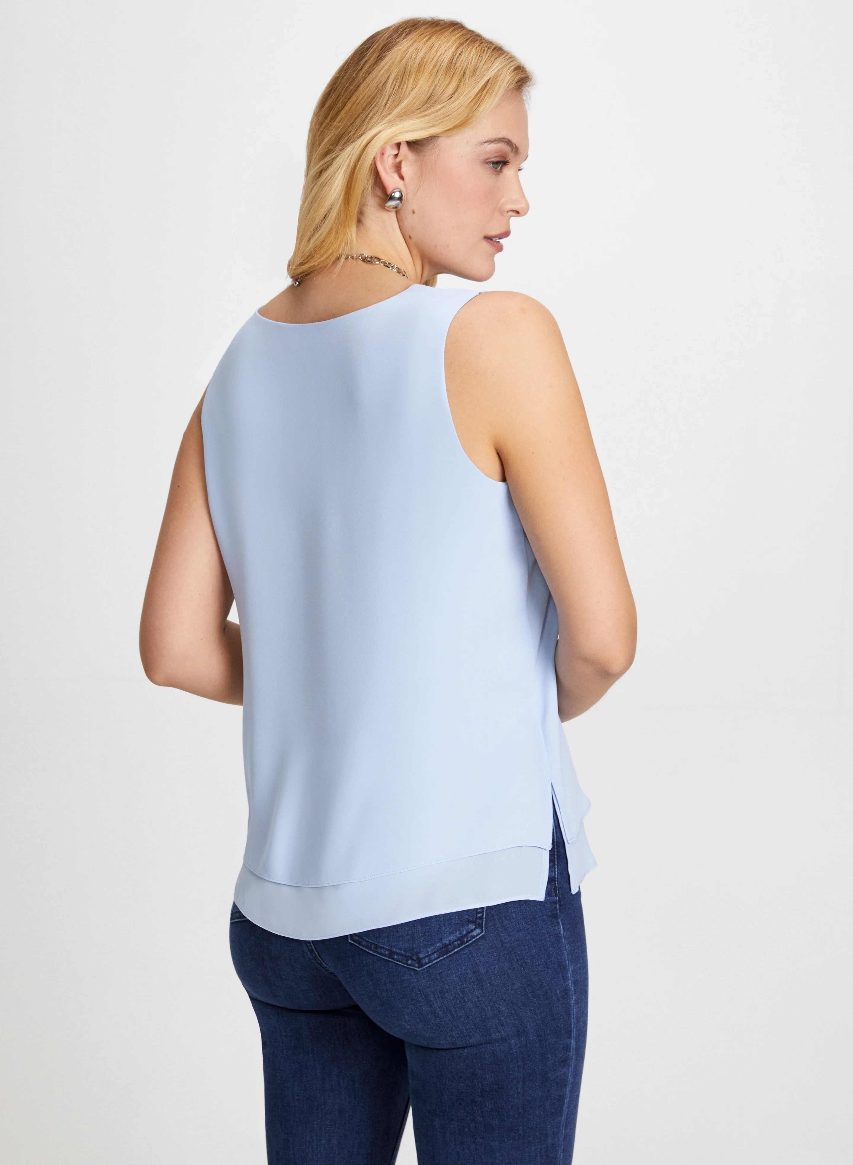Sleeveless V-Neck Blouse - Image 4