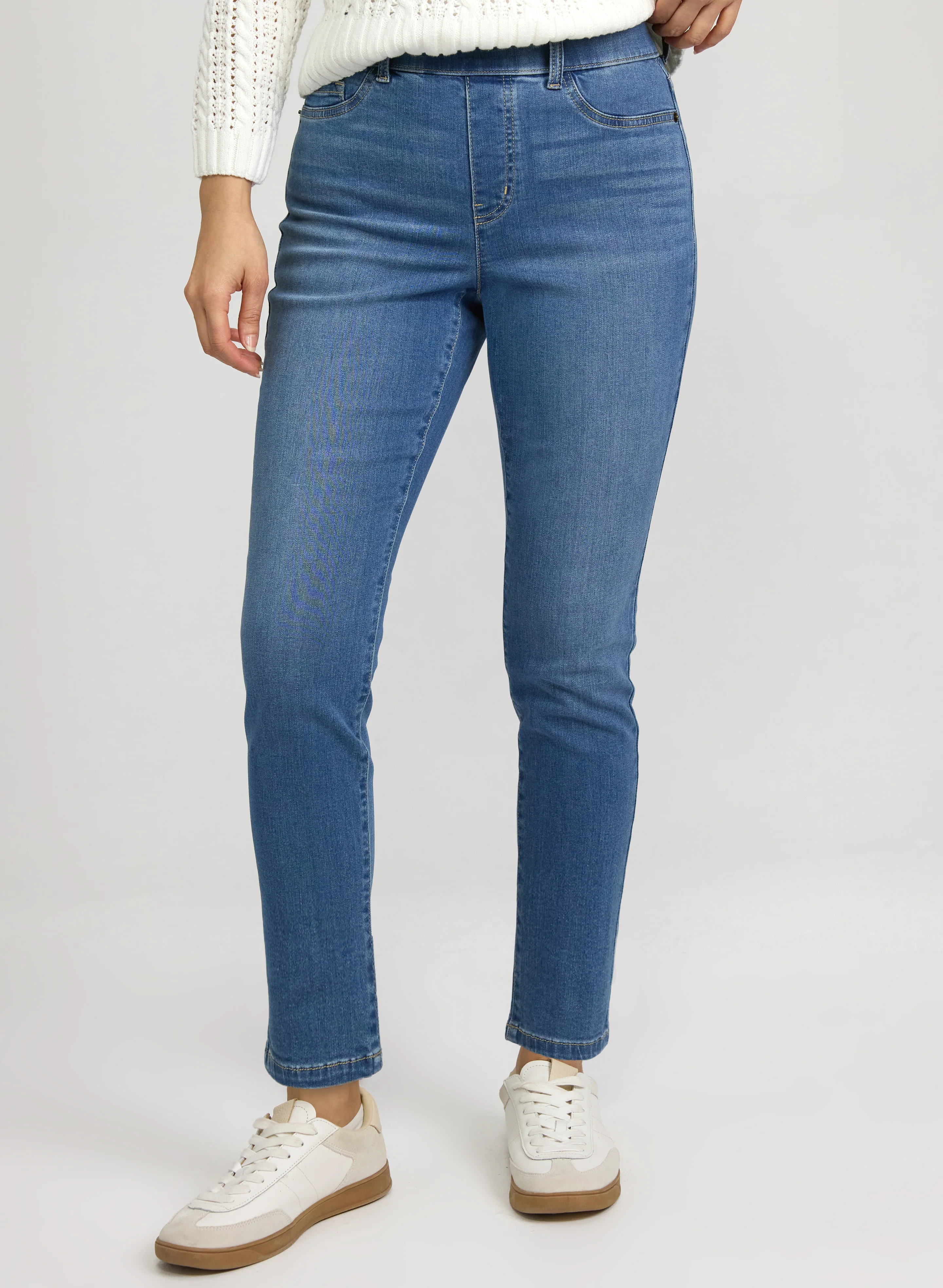 Slim-Leg Pull-On Jeans