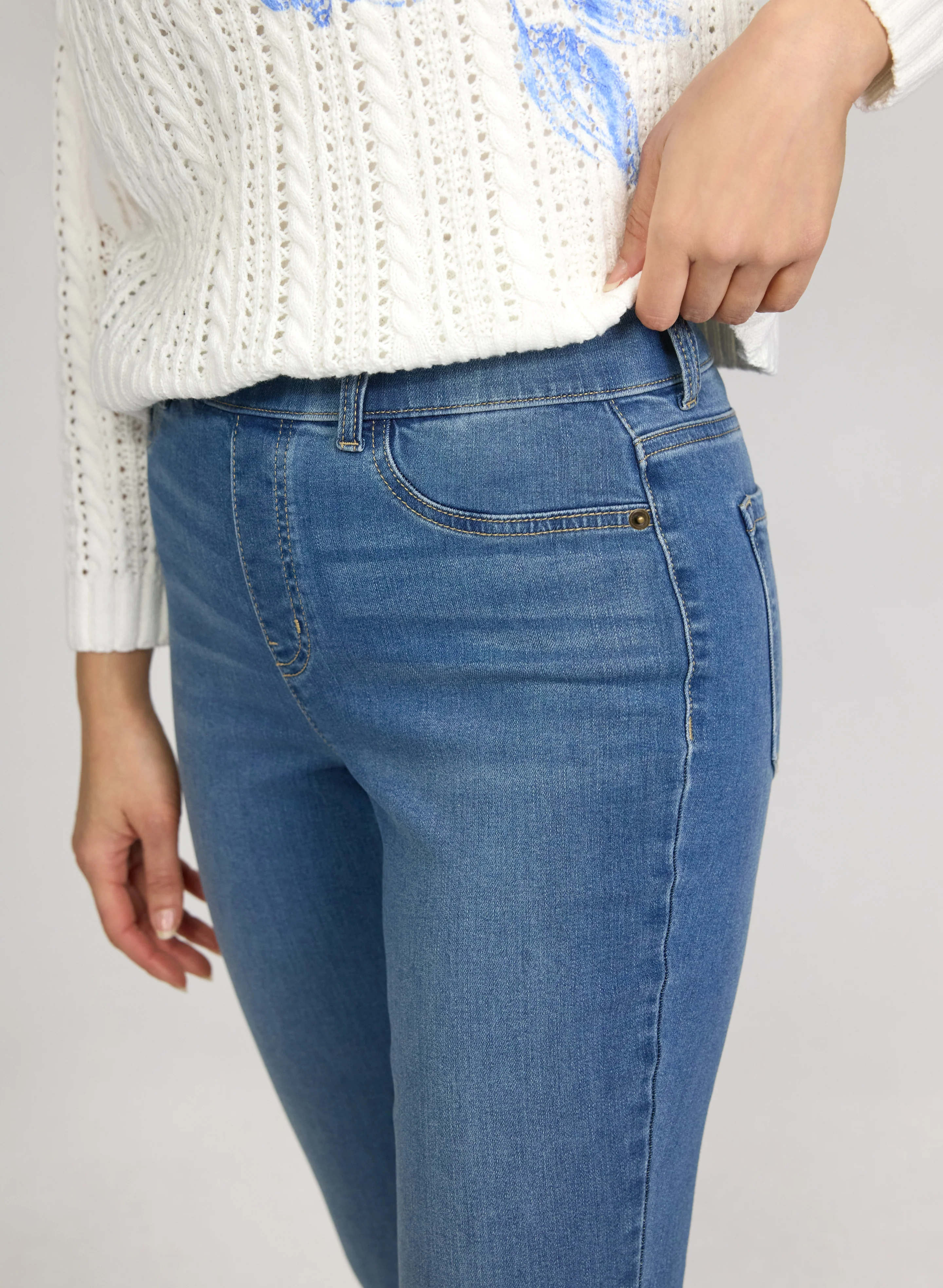 Slim-Leg Pull-On Jeans - Image 2