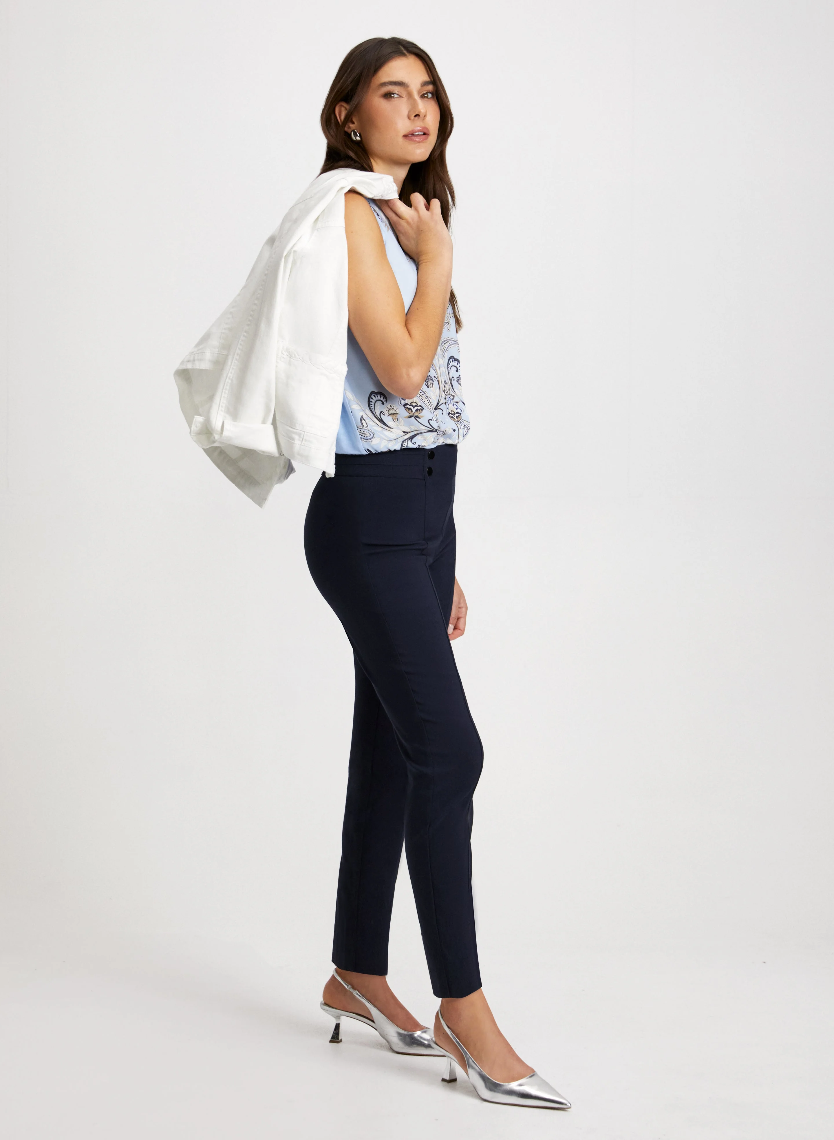 Slim Leg Pull-on Bengaline Pants - Image 5