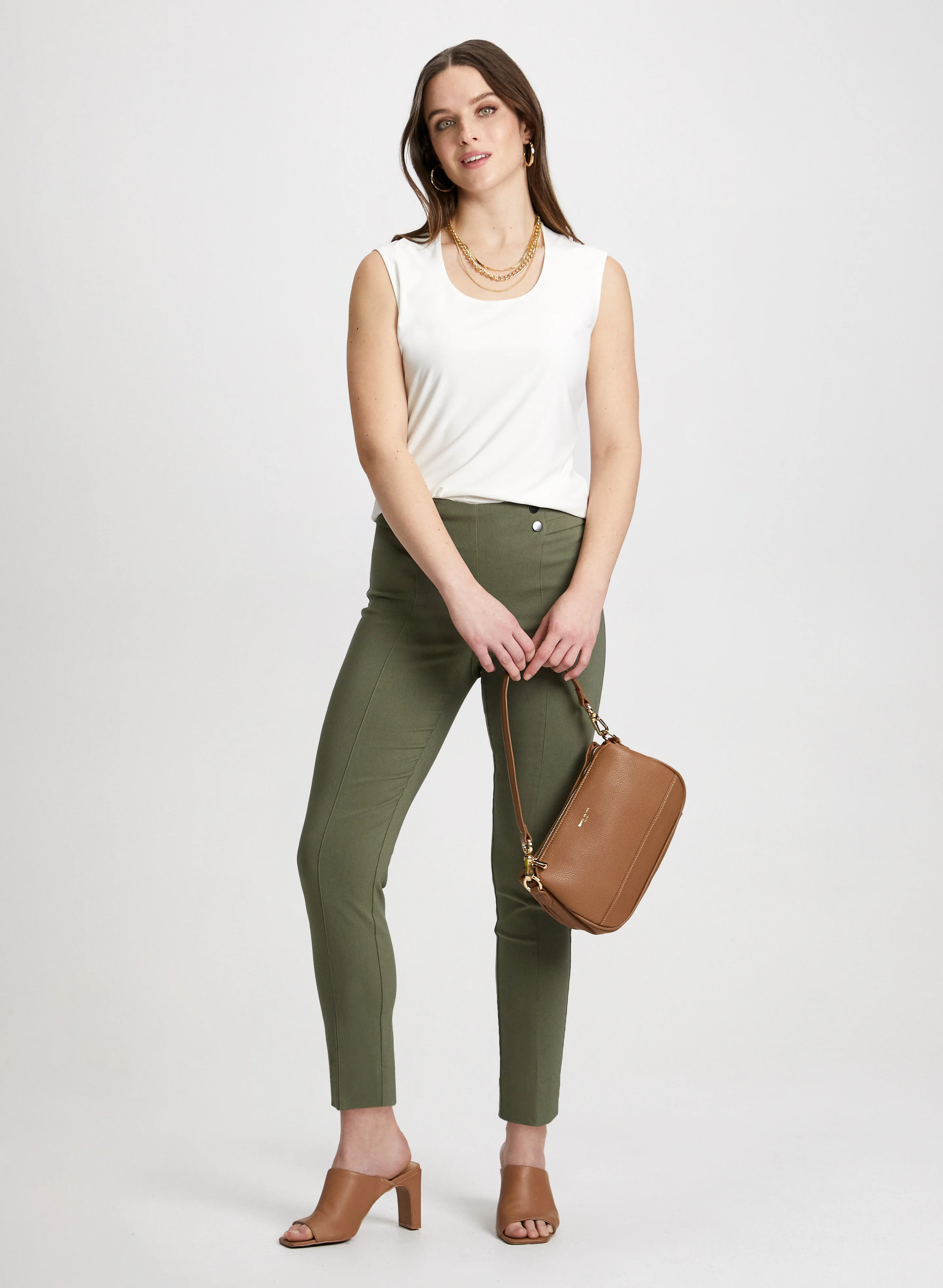 Slim Leg Pull-on Bengaline Pants - Image 3