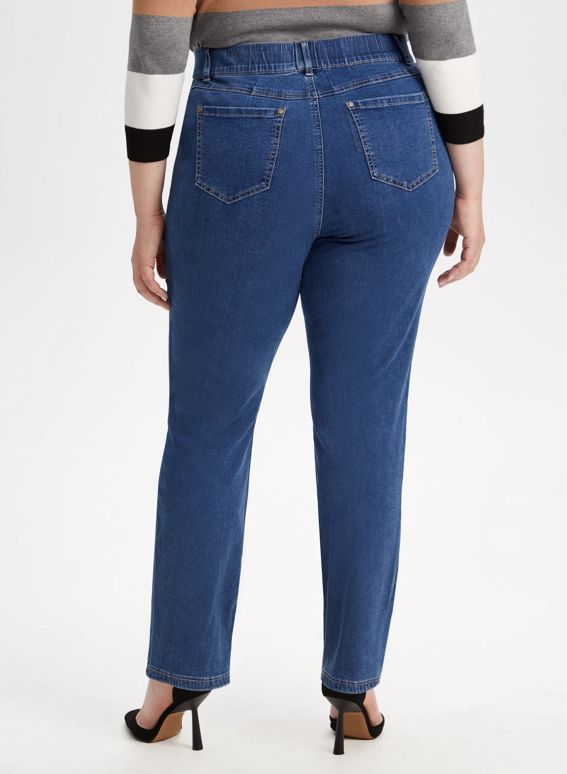Straight Leg Pull-On Jeans - Image 2