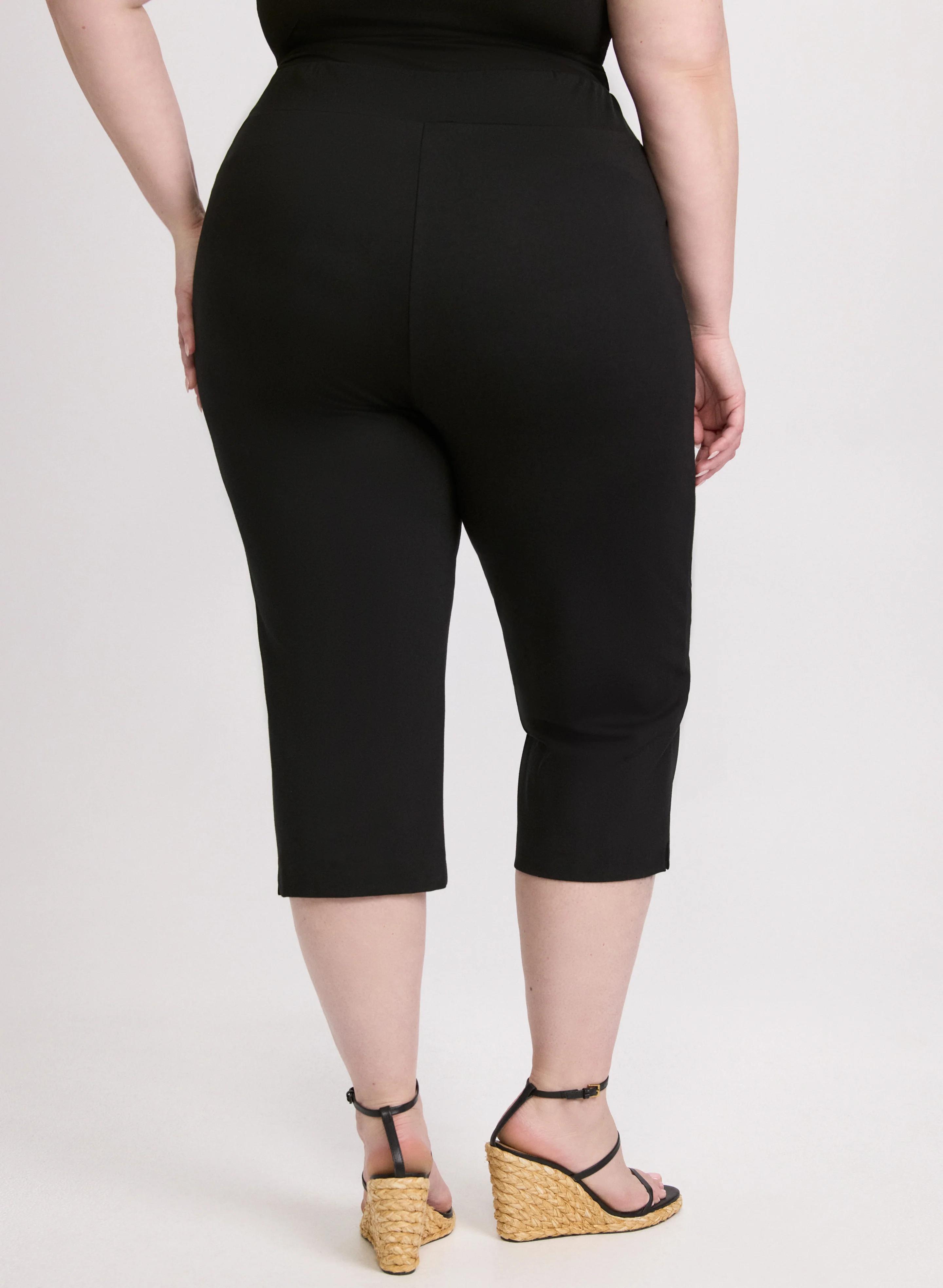Slit Detail Straight Leg Capris - Image 4