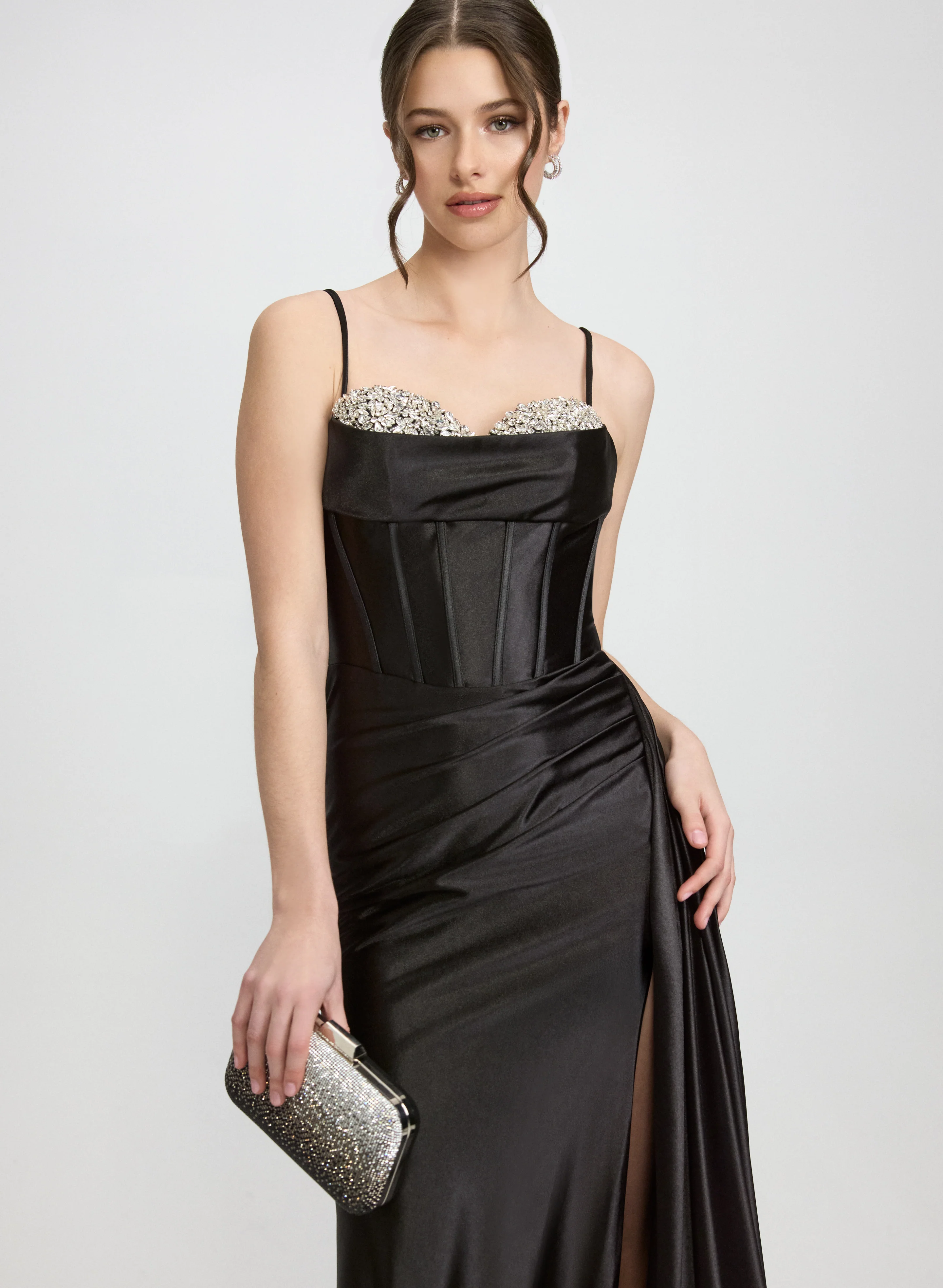 Slit Satin Dress - Image 7