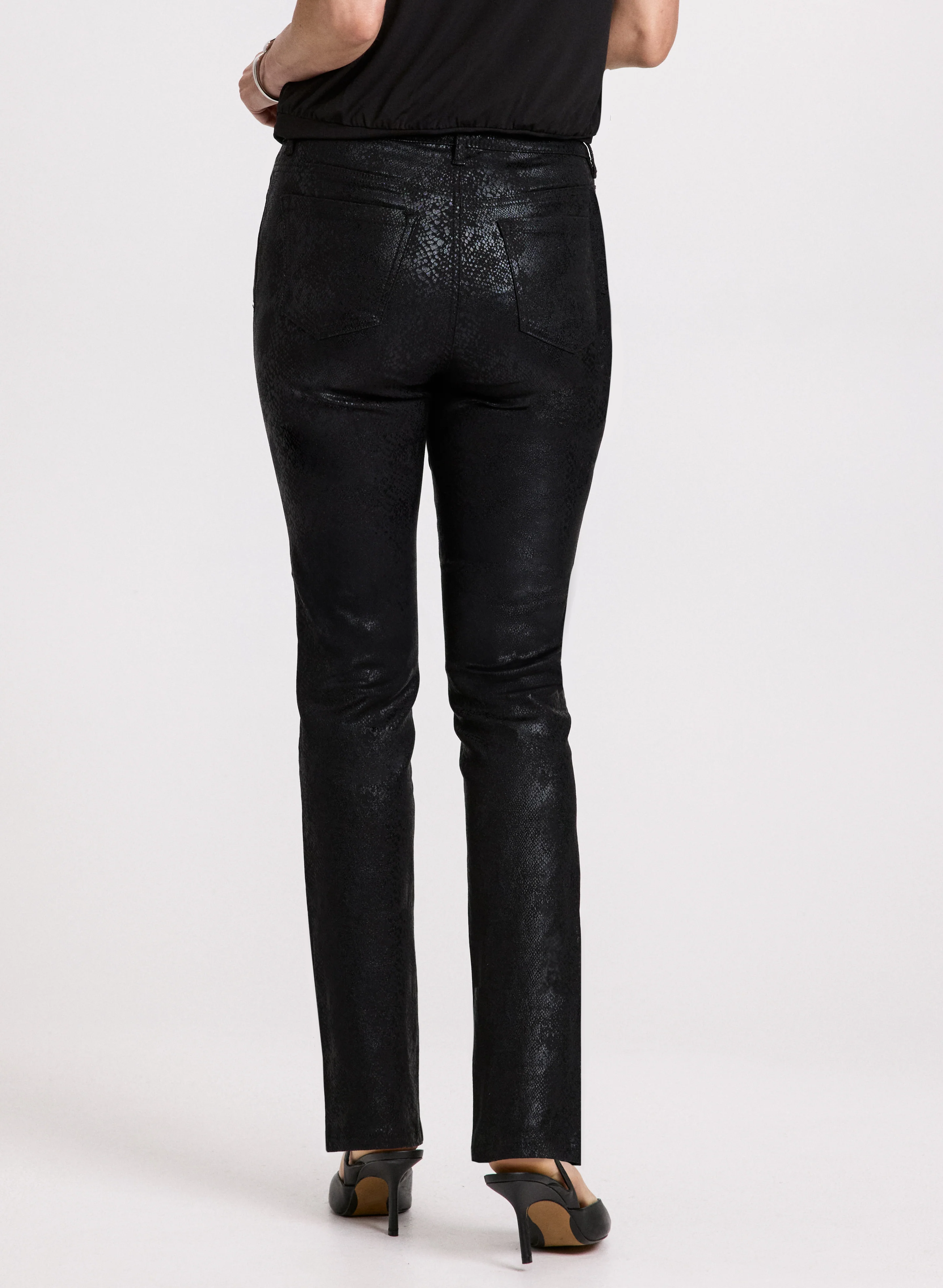 Snake Print Slim Leg Jeans - Image 5